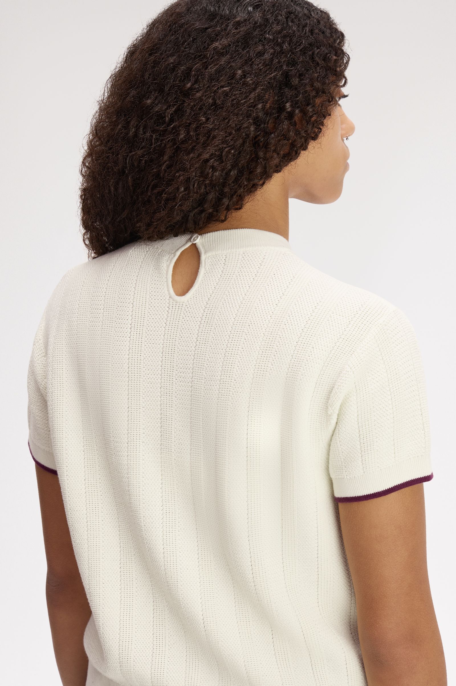 Fred Perry Textured Knitted Shirt (Ecru)