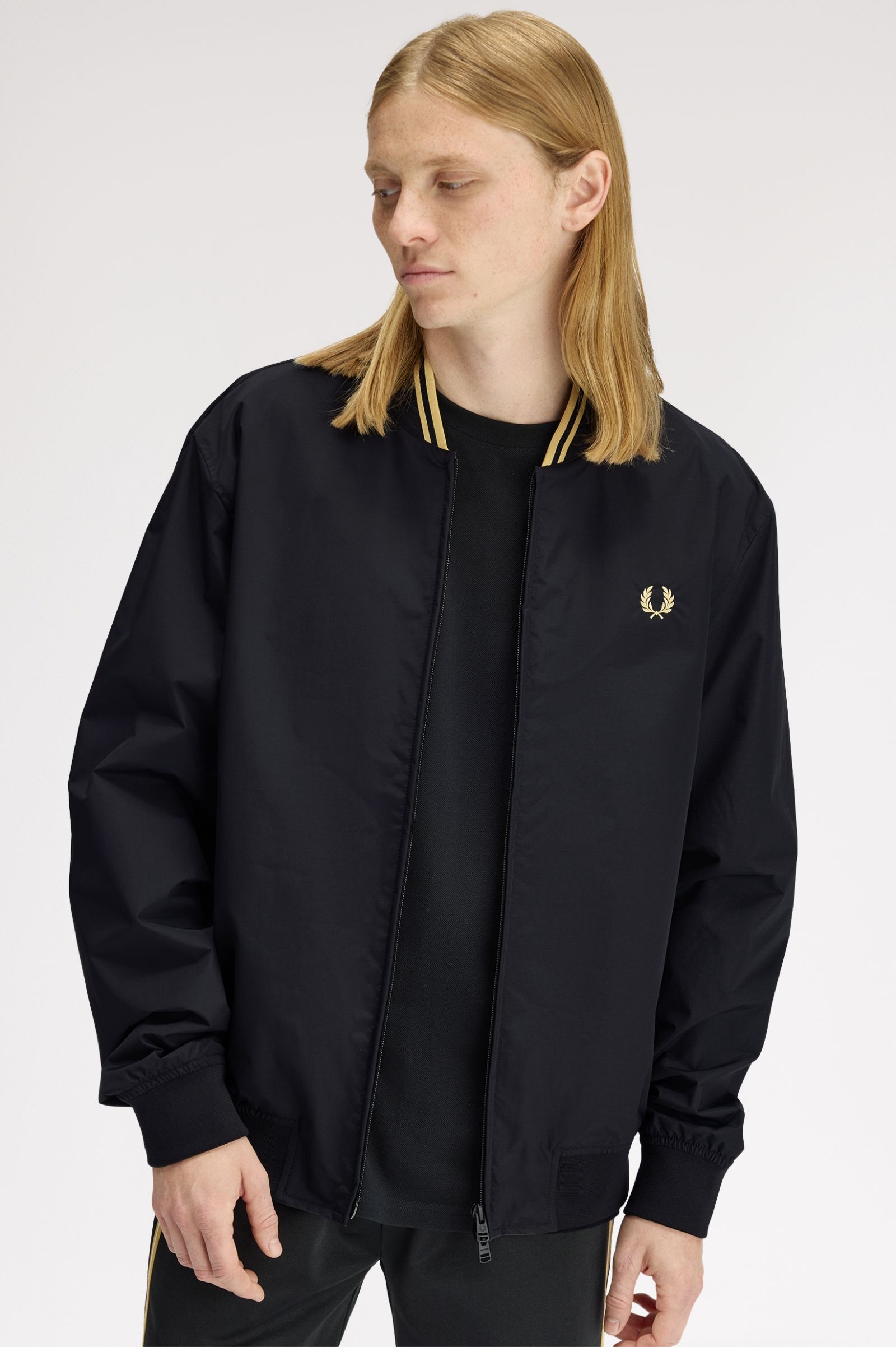 Fred Perry Brentham Bomber Jacket (Black)