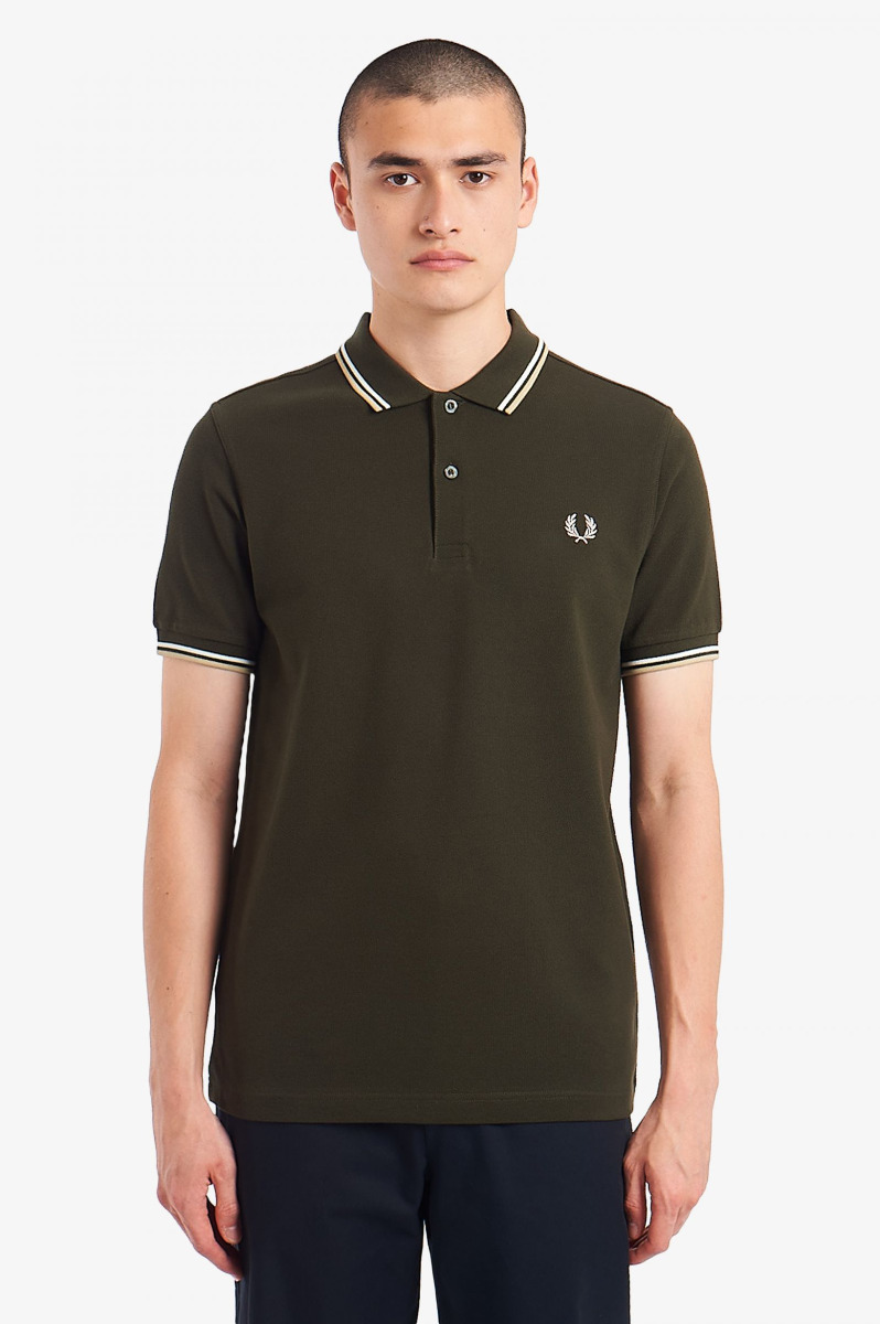 Fred Perry Poloshirt Hunting Green/Snow White L88
