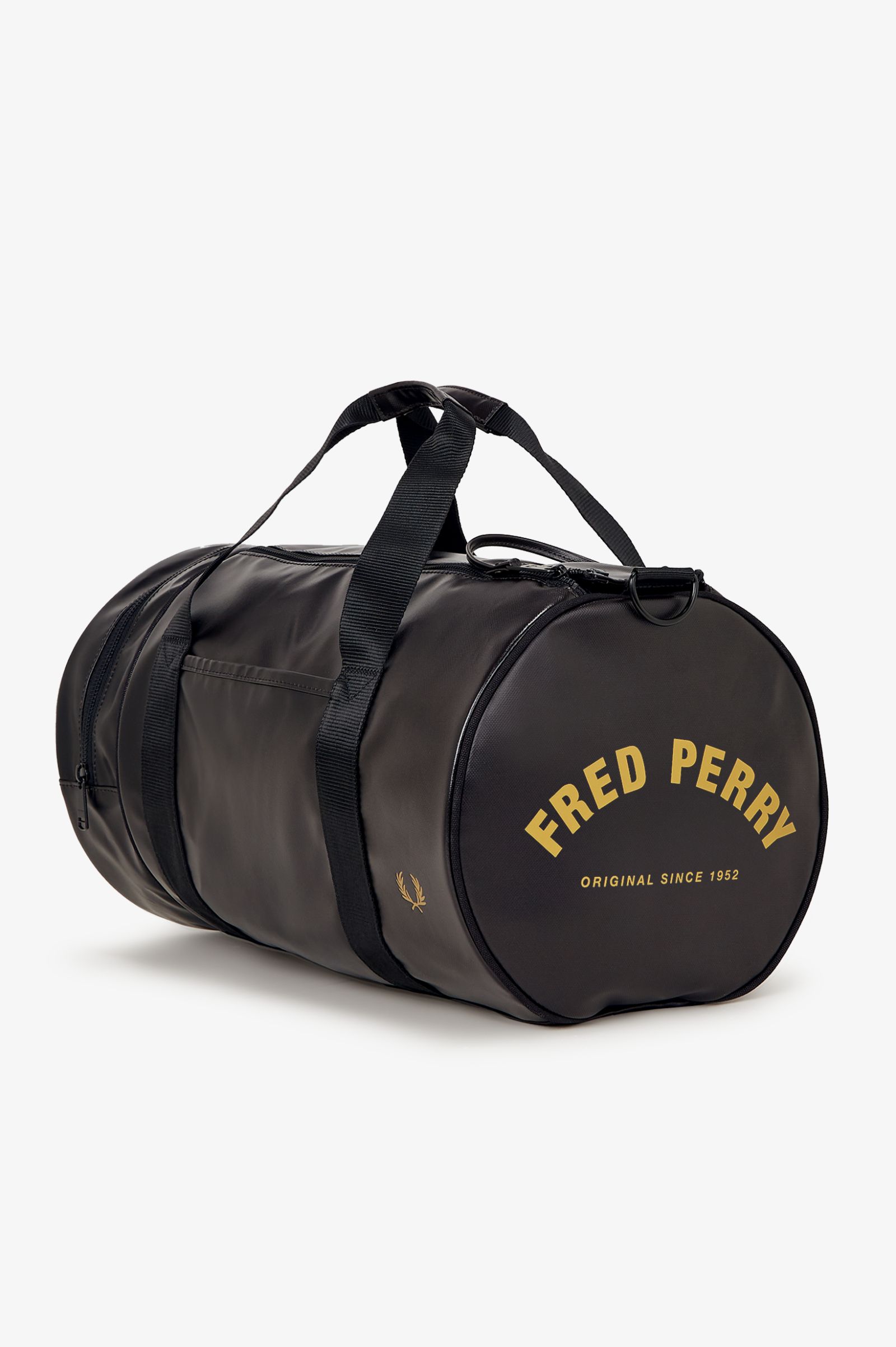 Fred Perry Classic Barrel Bag in Black/Gold