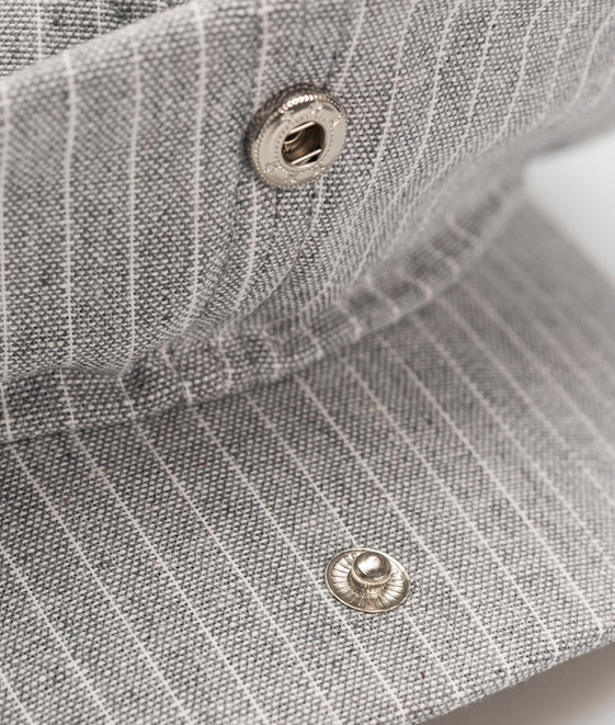Brixton Brood LW Snap Cap Schirmmütze in Grau Weiß Gestreift 