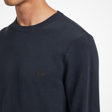Fred Perry Pique Stitch Jumper (Navy) 