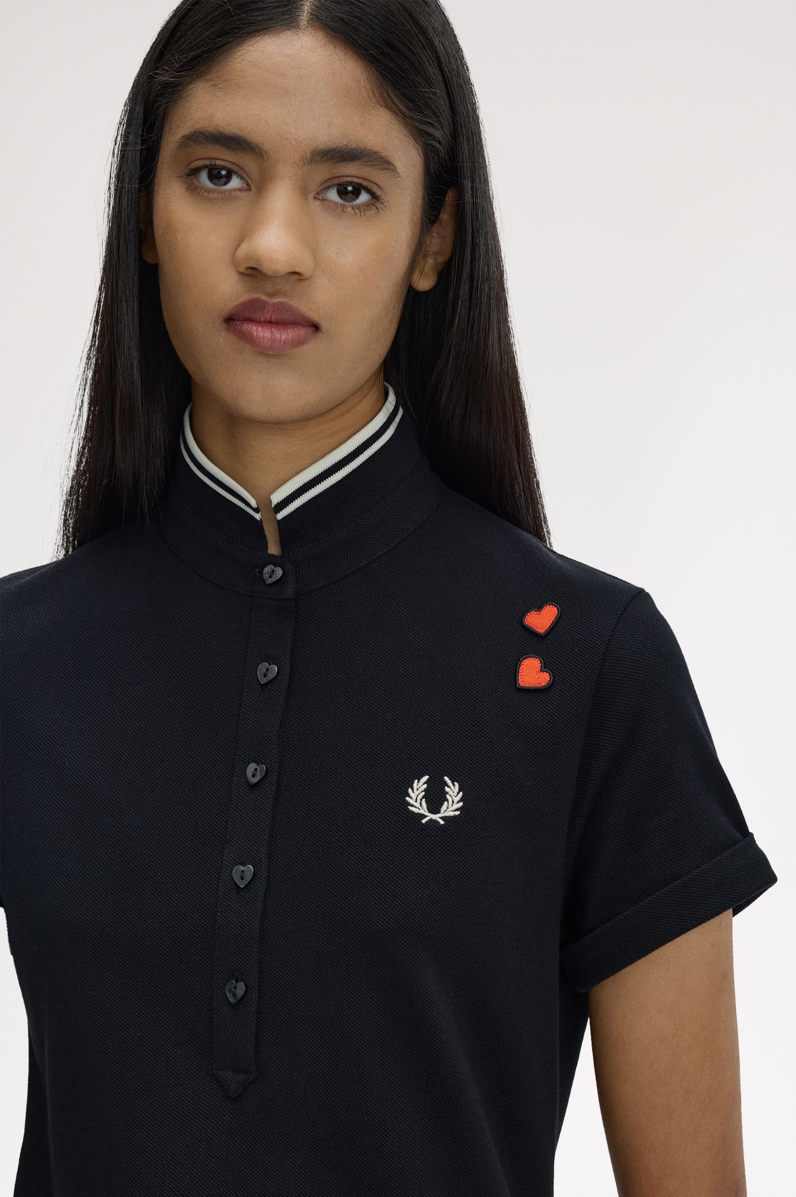 Fred Perry Amy Winehouse Tipped Polo Dress (Black)