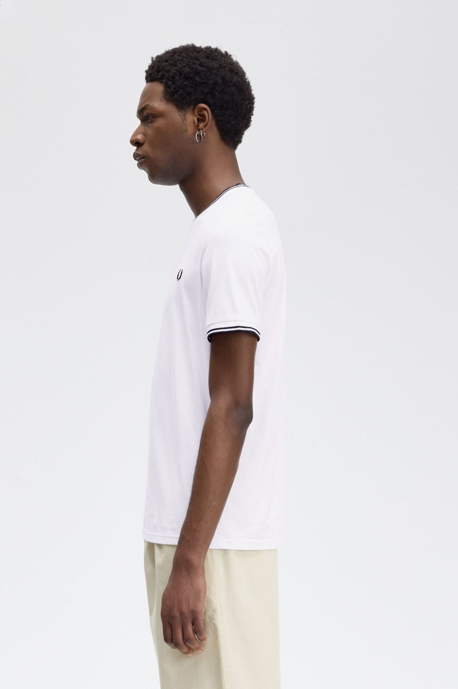 Fred Perry Twin Tipped T-Shirt in White 