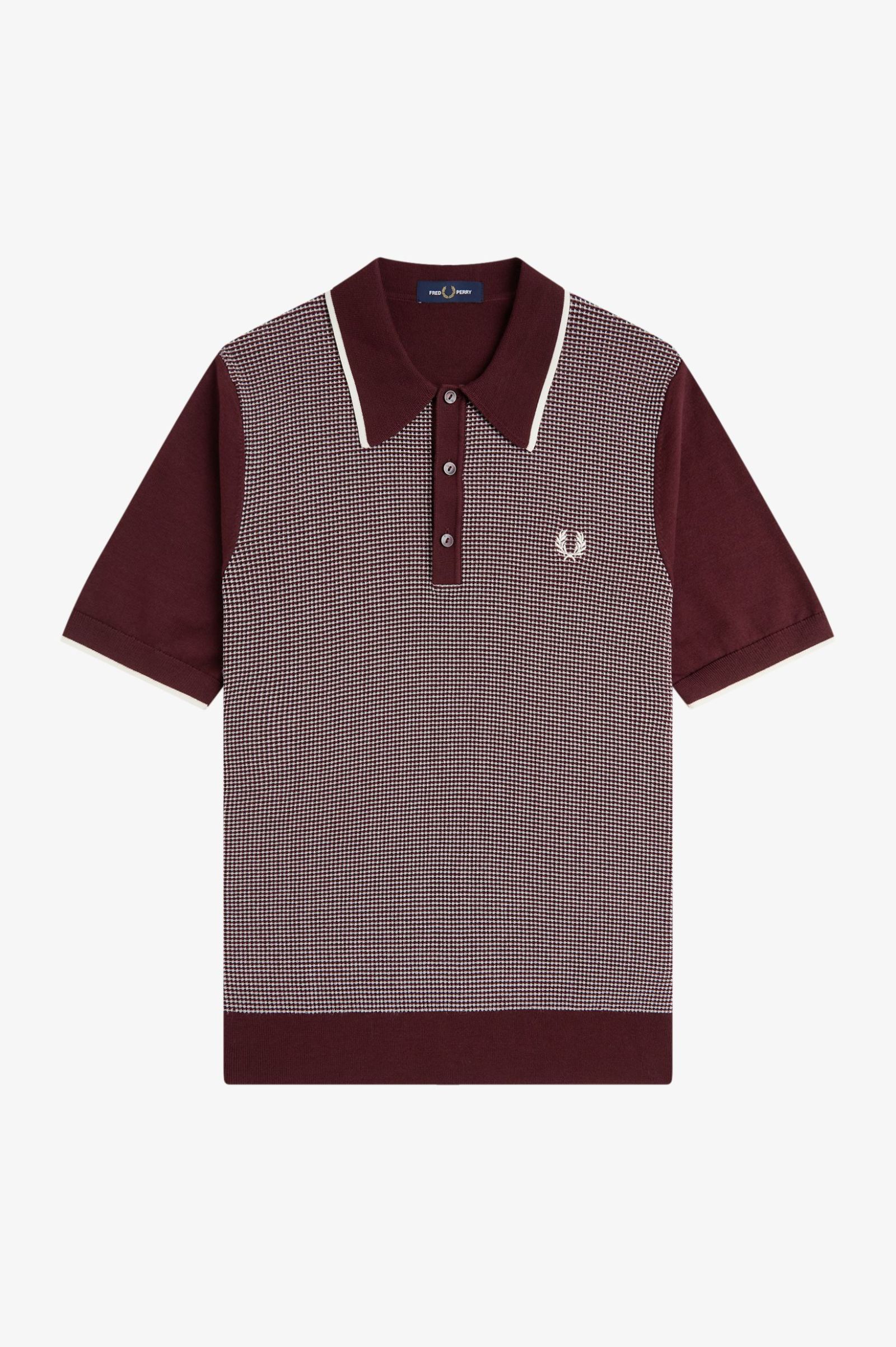 Fred Perry Tonic Waffle Knitted Shirt (Oxblood)