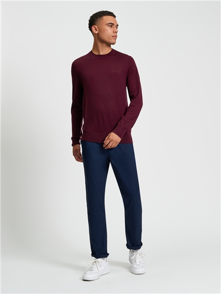 Ben Sherman Merino Crew Neck (Dark Wine)