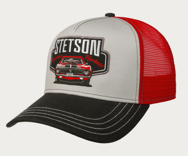 Stetson Garage American Heritage Trucker Cap (Grey/Red)