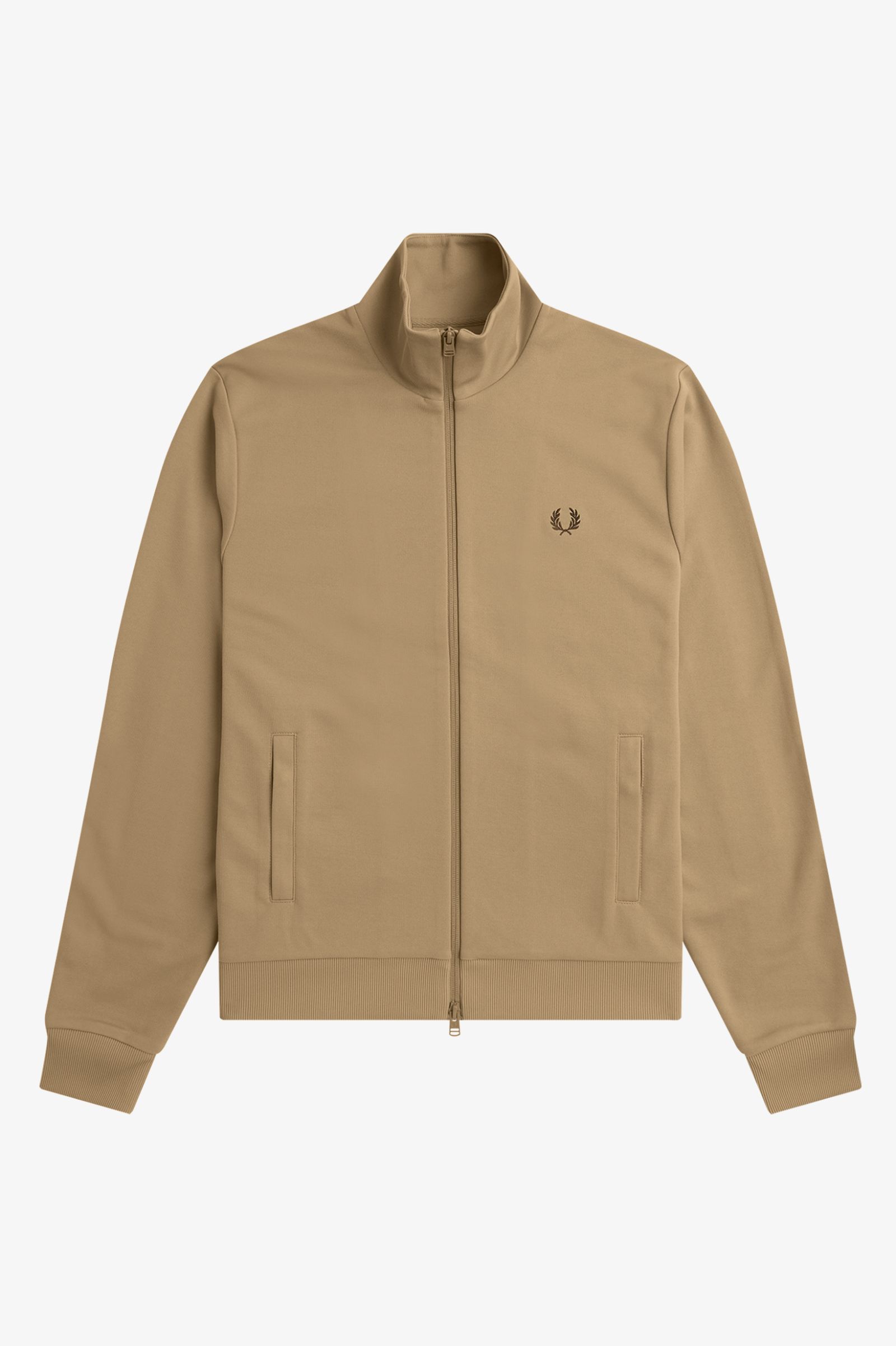Fred Perry Tape Detail Track Jacket in Warm Stone