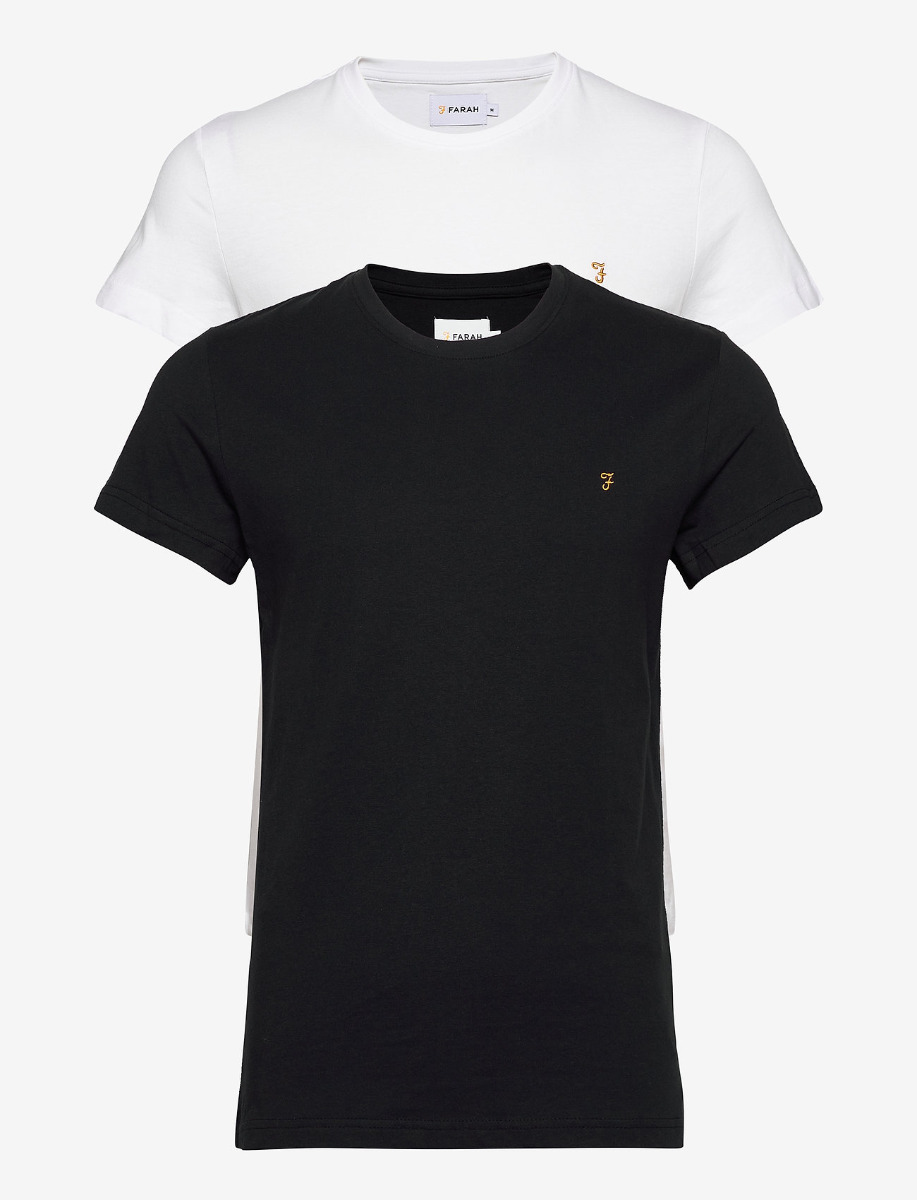 Farah Shirts Twin Pack White/Black 984-XL