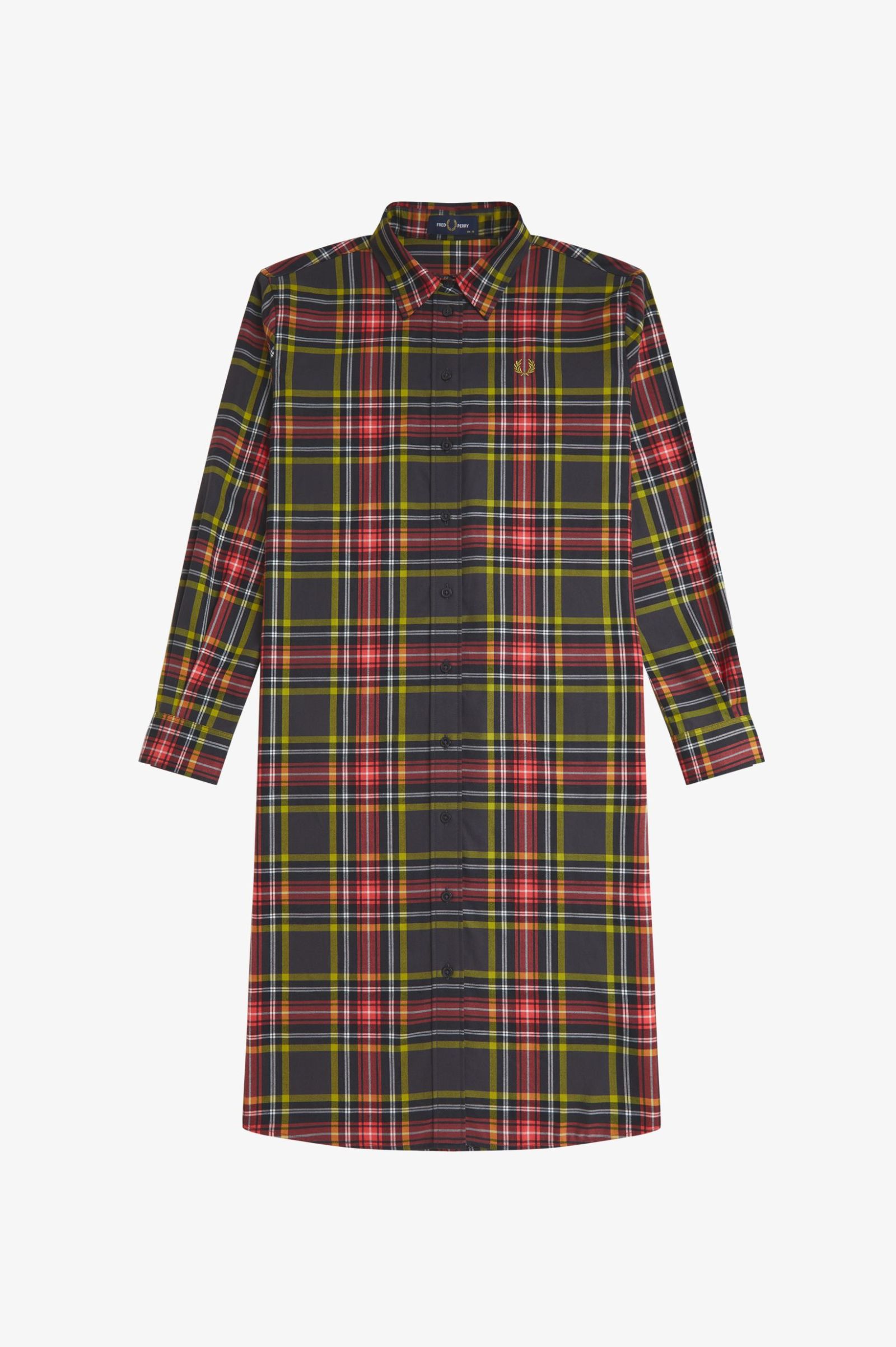 Fred Perry Tartan Shirt Dress (Anchor Grey)