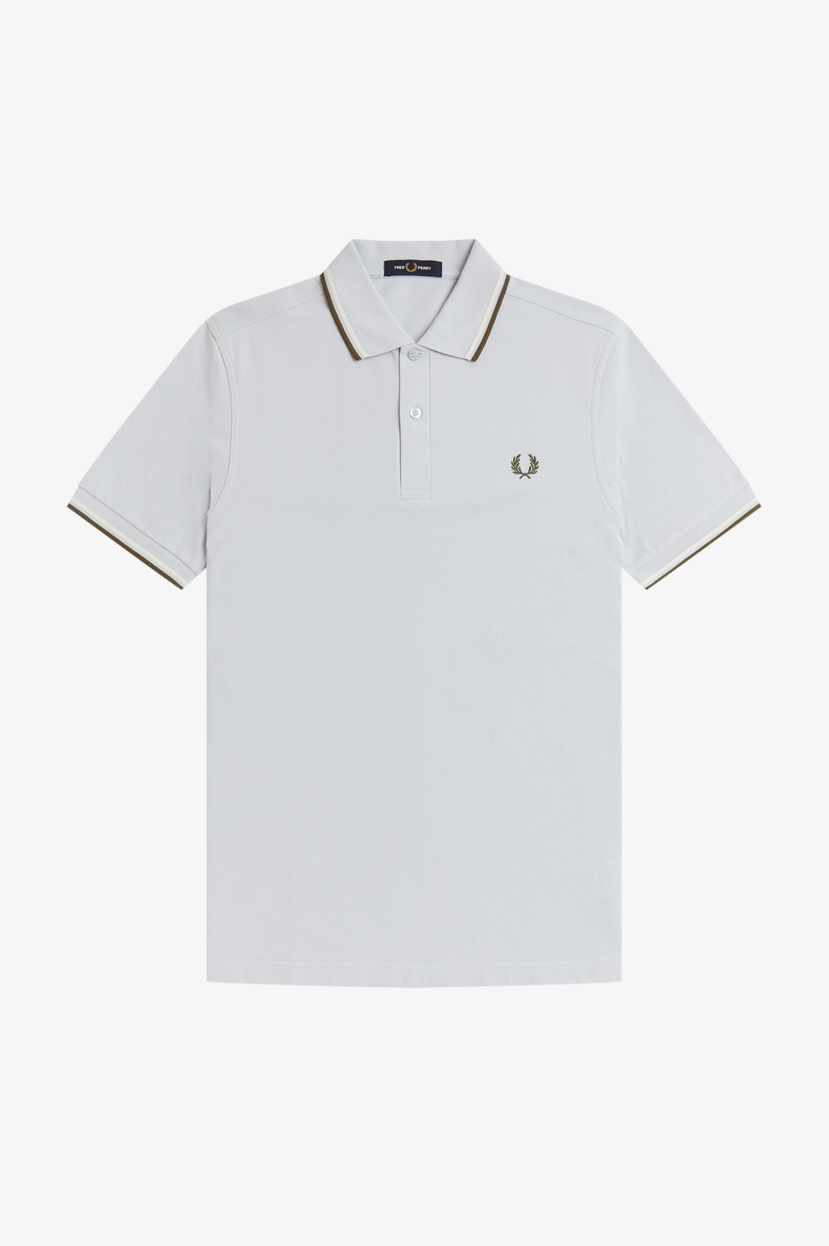 Fred Perry Twin Tipped Polo Shirt (Dusky Blue/Ecru/Laurel Wreath Green)