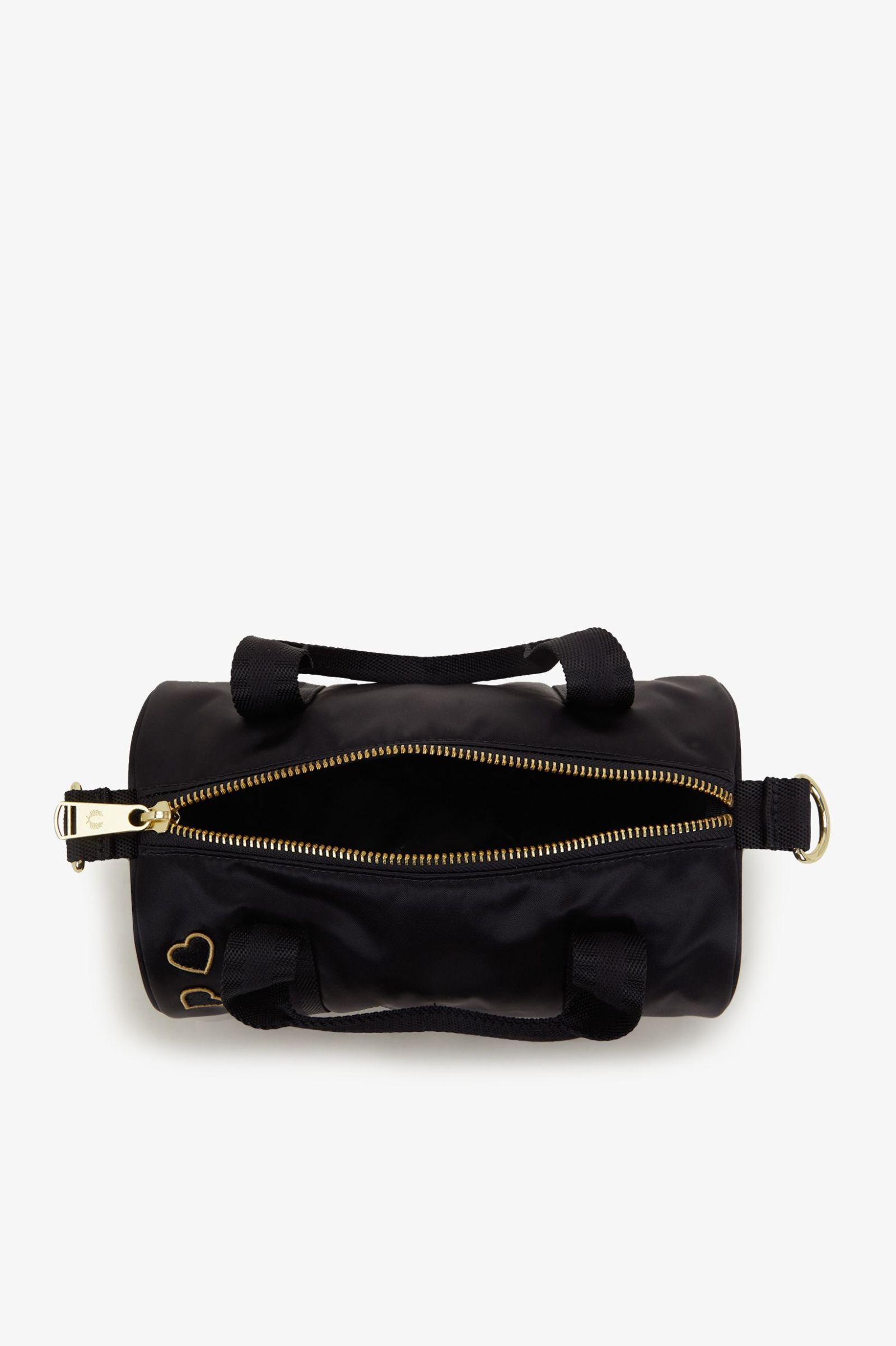 Fred Perry Amy Winehouse Mini Satin Barrel Bag in Black 