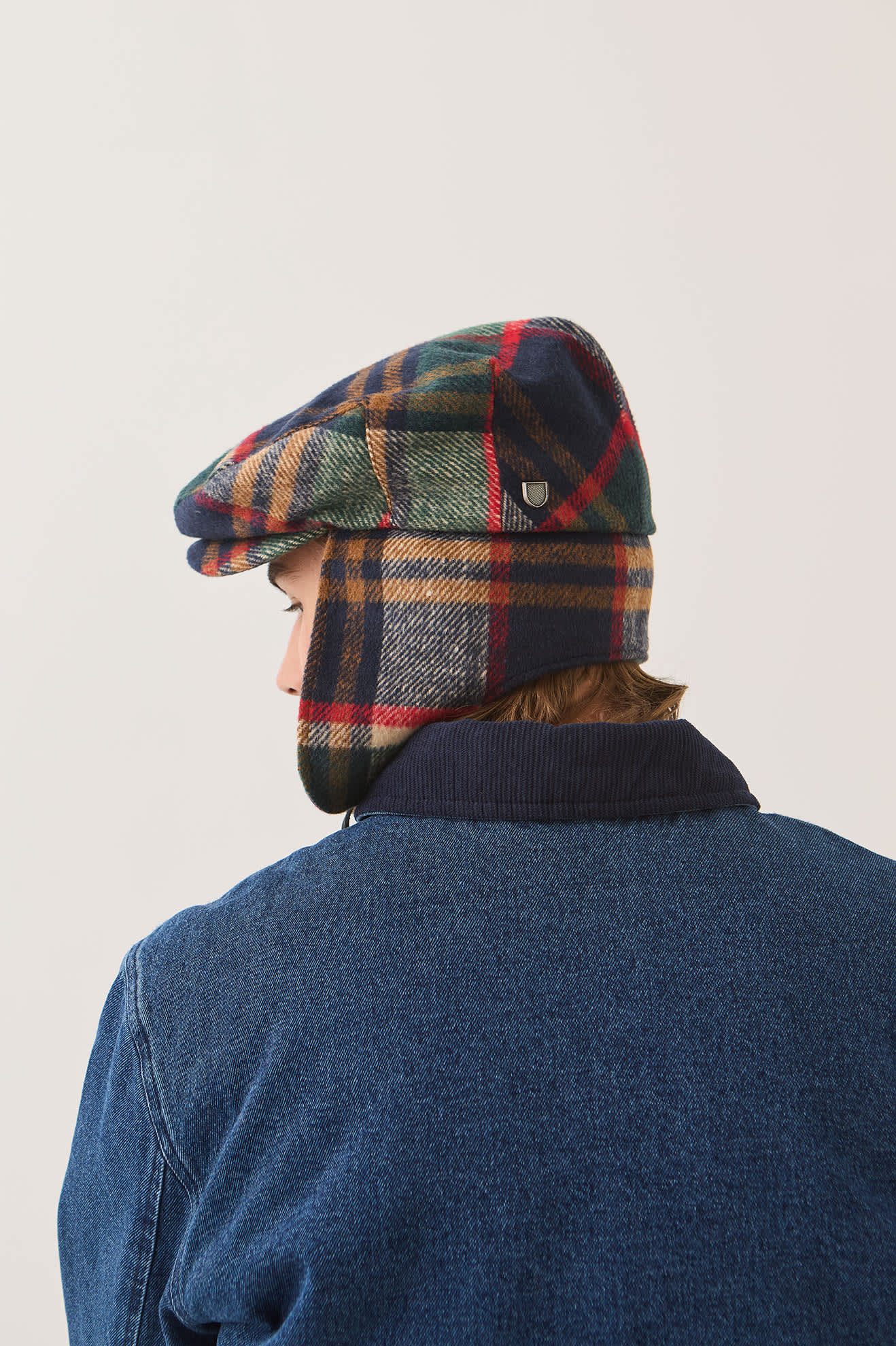 Brixton Barrel Earflap Snap Cap (Navy/Green/Red/Cream)