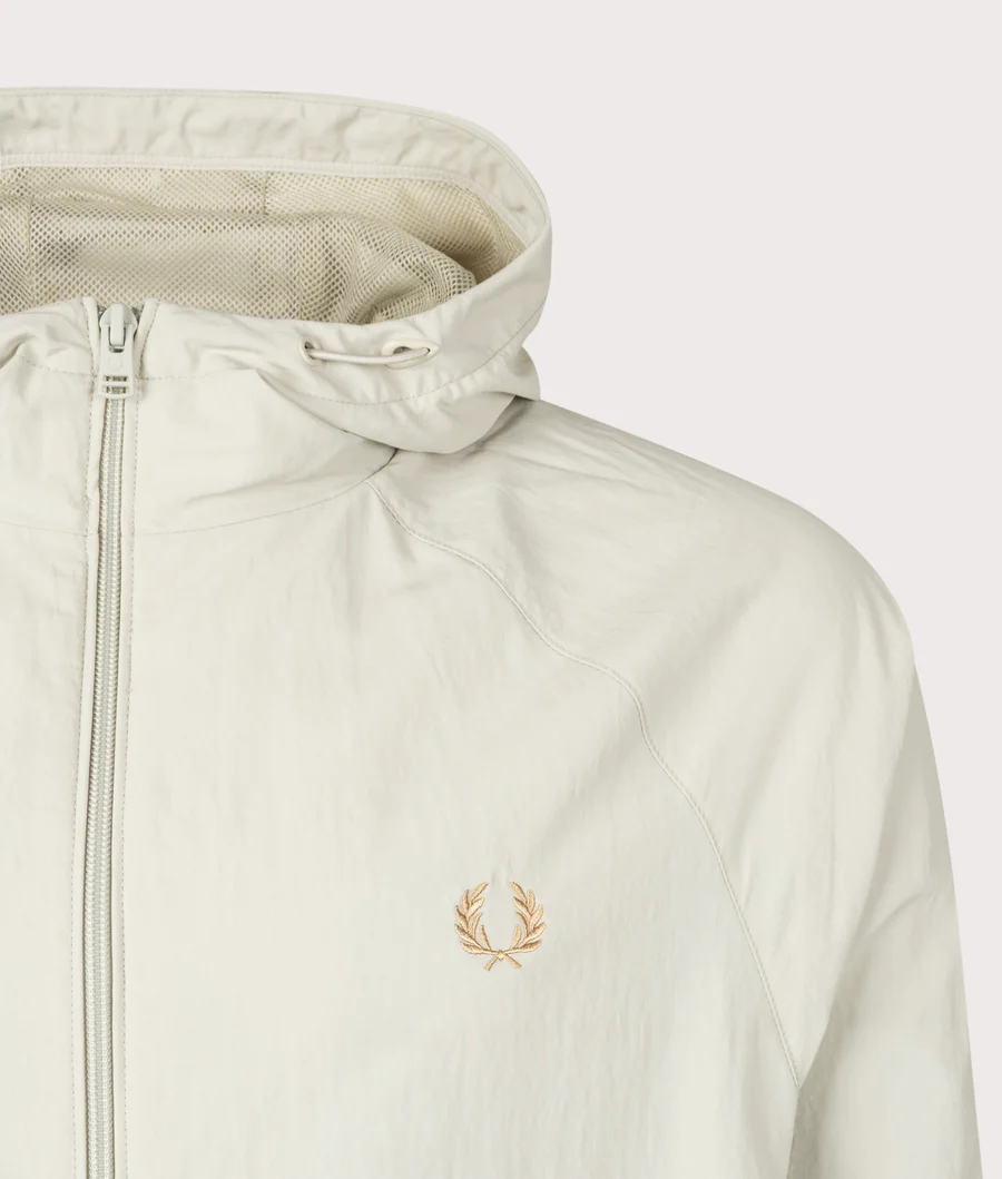 Fred Perry Hooded Shell Jacket in Light Oyster 