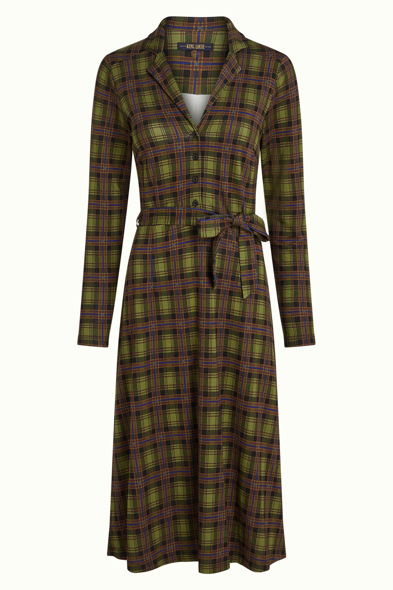 King Louie Lola Dress Timber Check (Multi Color)