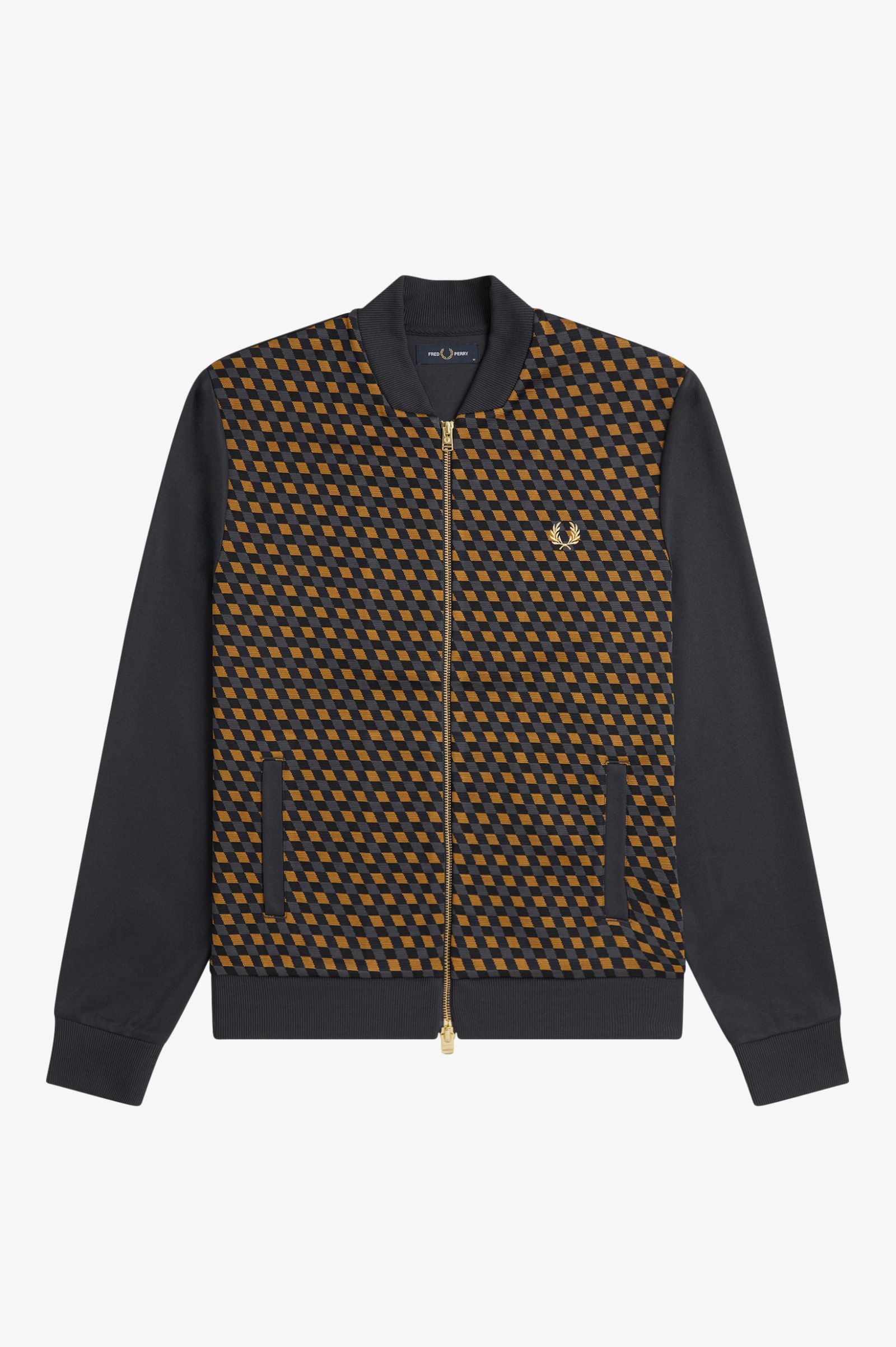 Fred Perry Geometric Track Jacket (Anchor Grey)