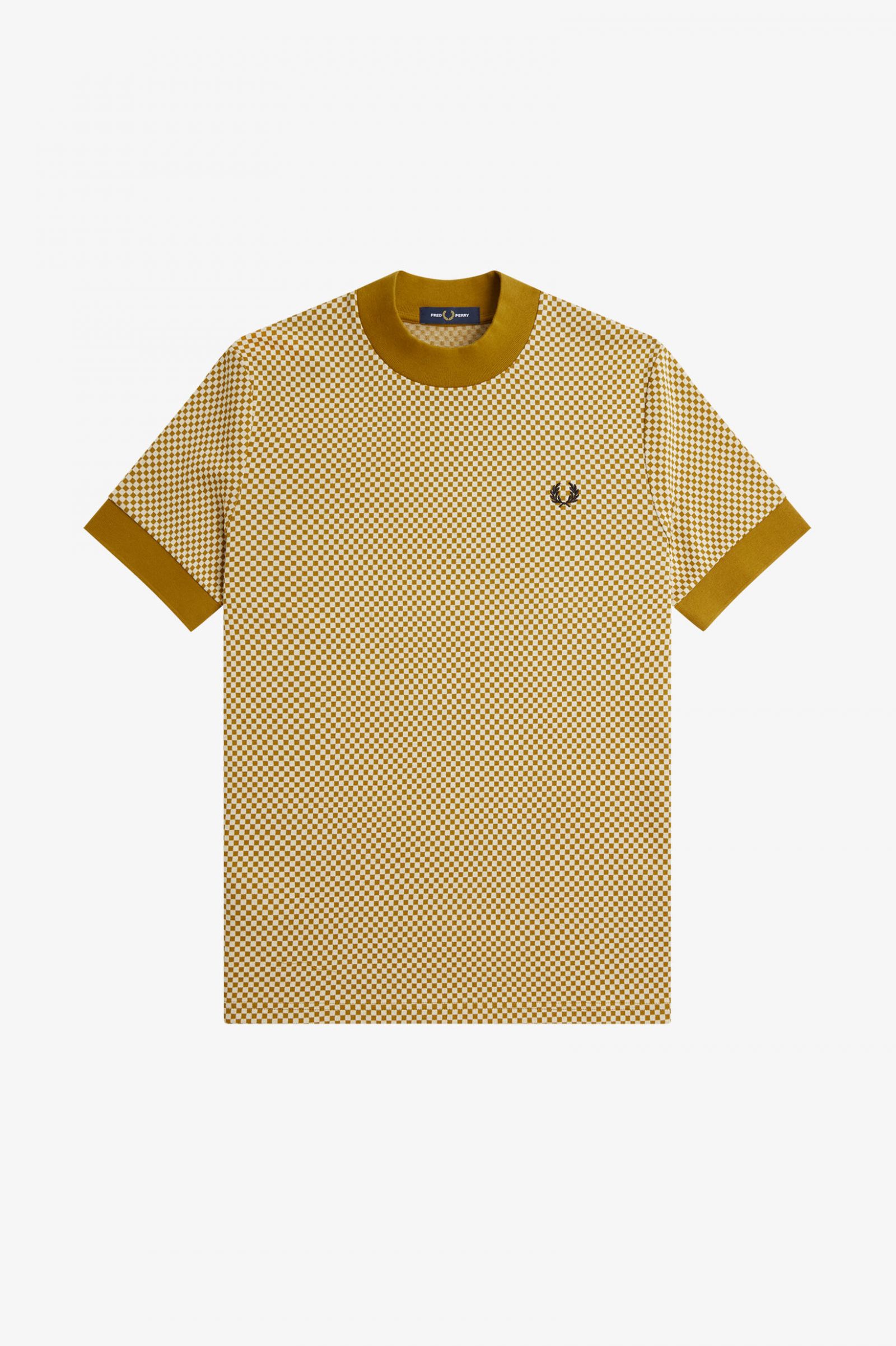 Fred Perry T-Shirt mit Mikro-Schachbrettmuster