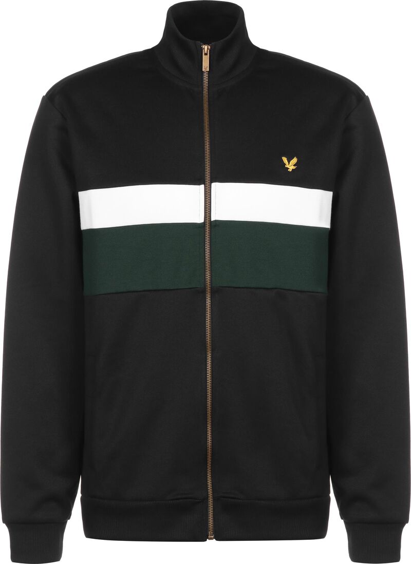 Lyle & Scott Colourblock Chest Stripe Tracktop True Black