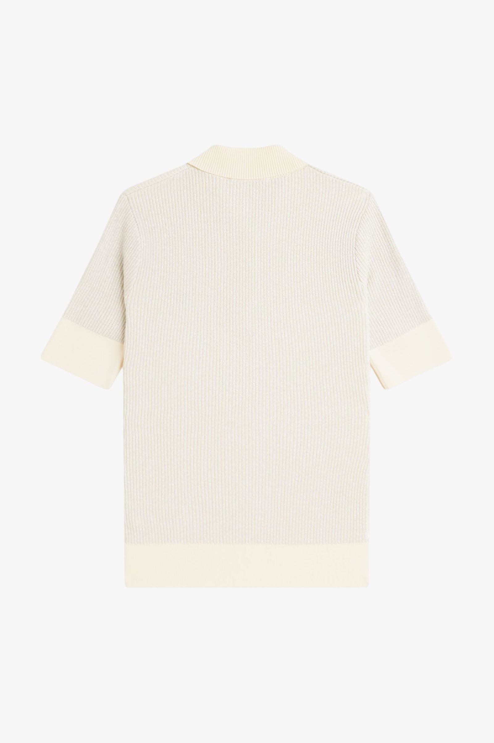 Fred Perry Amy Winehouse Metallic Rib Knit Polo Shirt (Ecru)