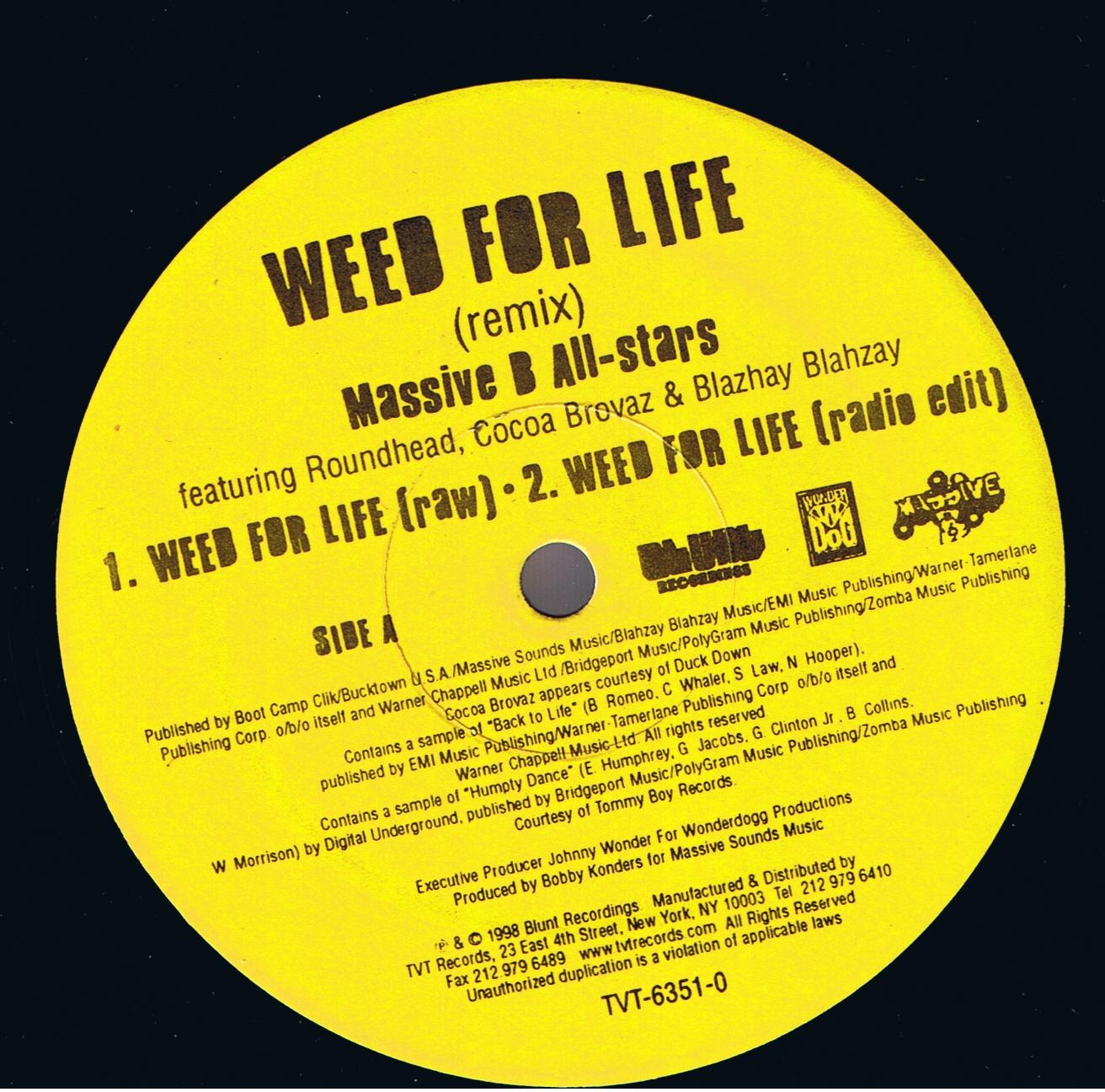 Massive B All Stars - Weed For Life (12")
