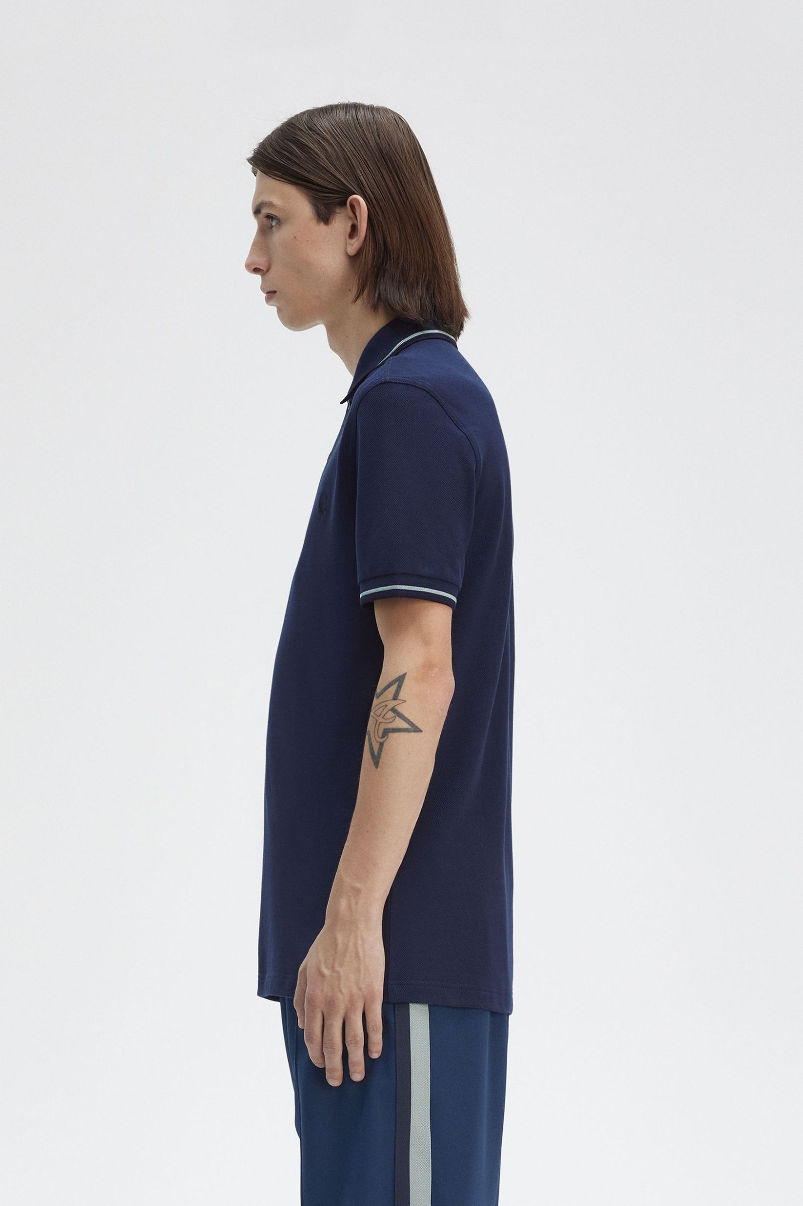 Fred Perry Twin Tipped Polo Shirt (Tennis Blue/Silver Blue/Navy)