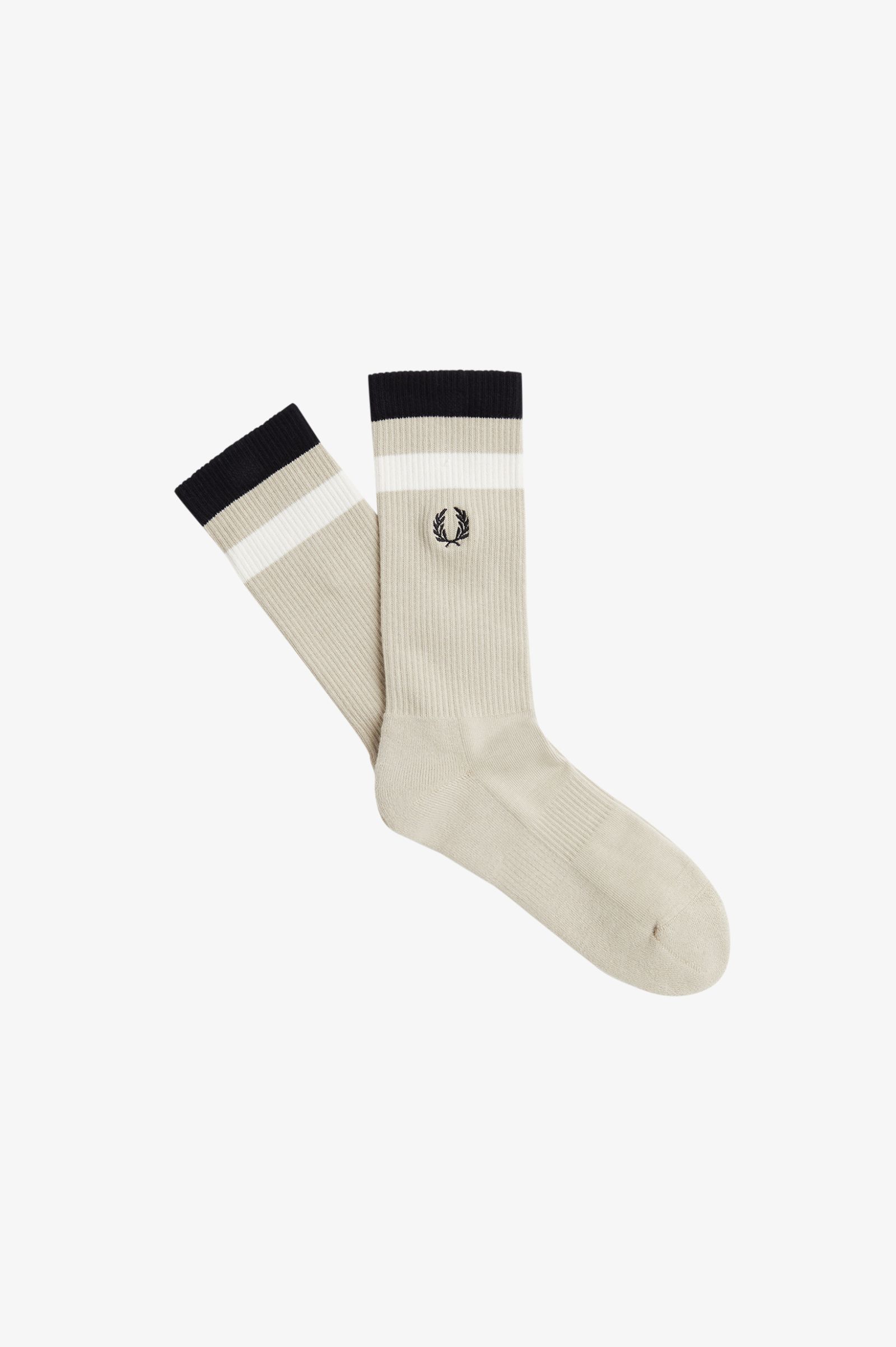 Fred Perry Bold Tipped Towelling Sock in Oatmeal