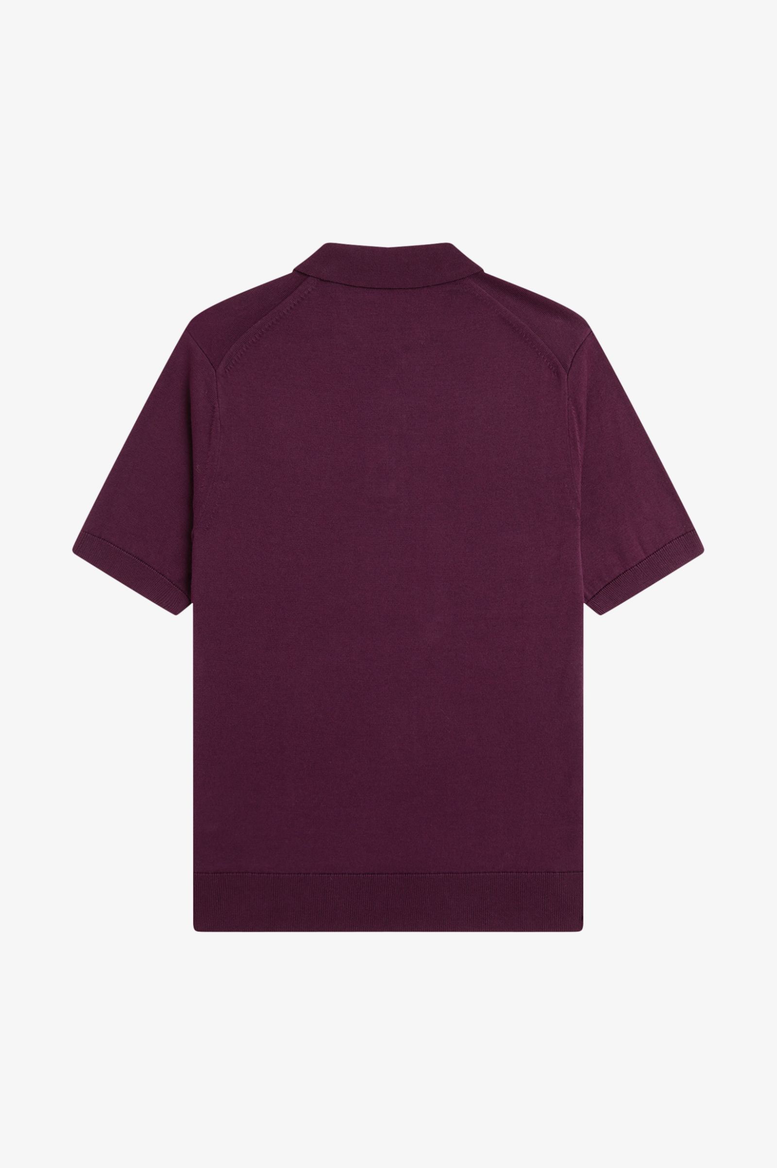 Fred Perry Cotton Knitted Shirt (Plum)