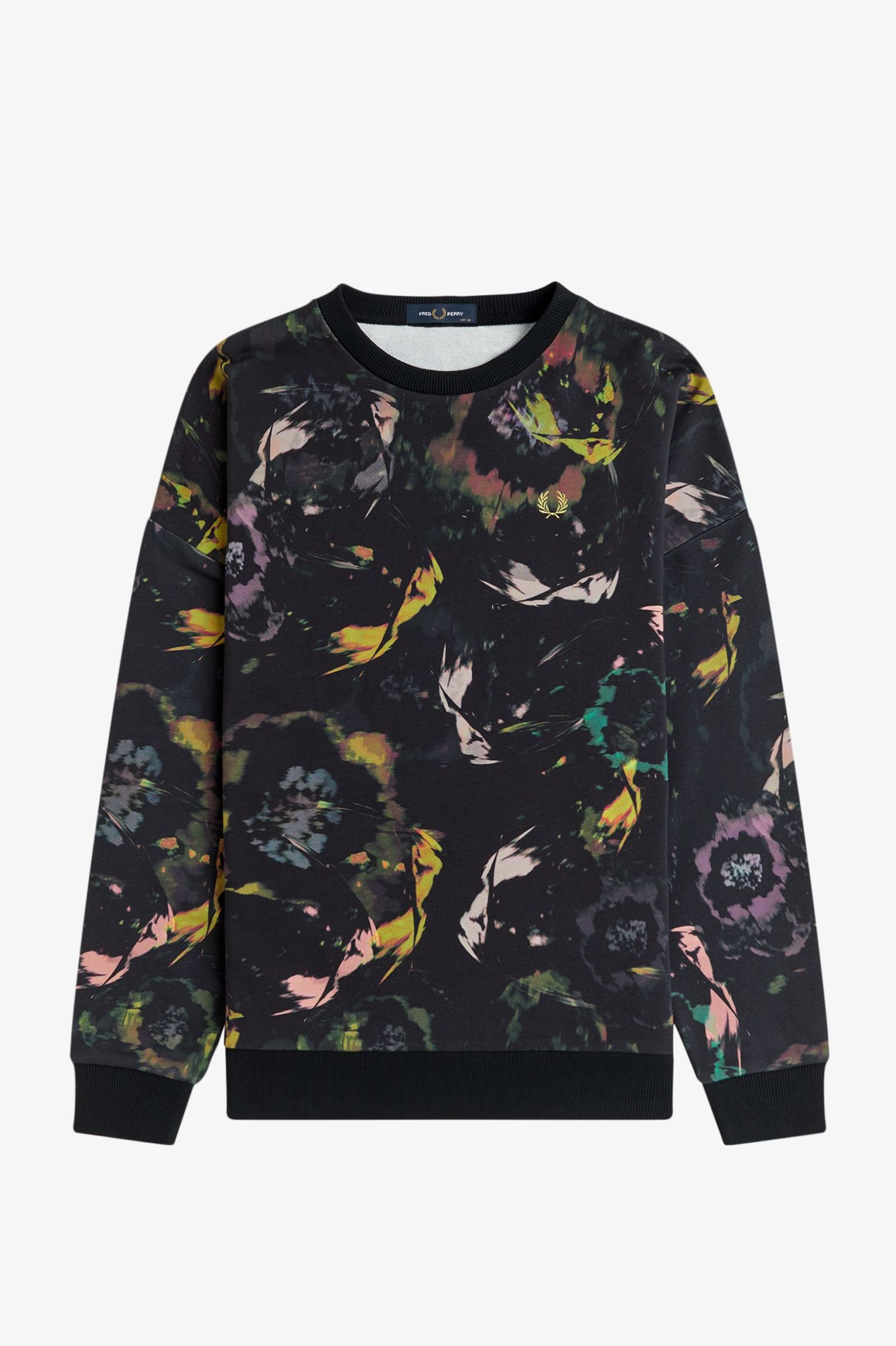 Fred Perry Floral Print Sweatshirt (Black)