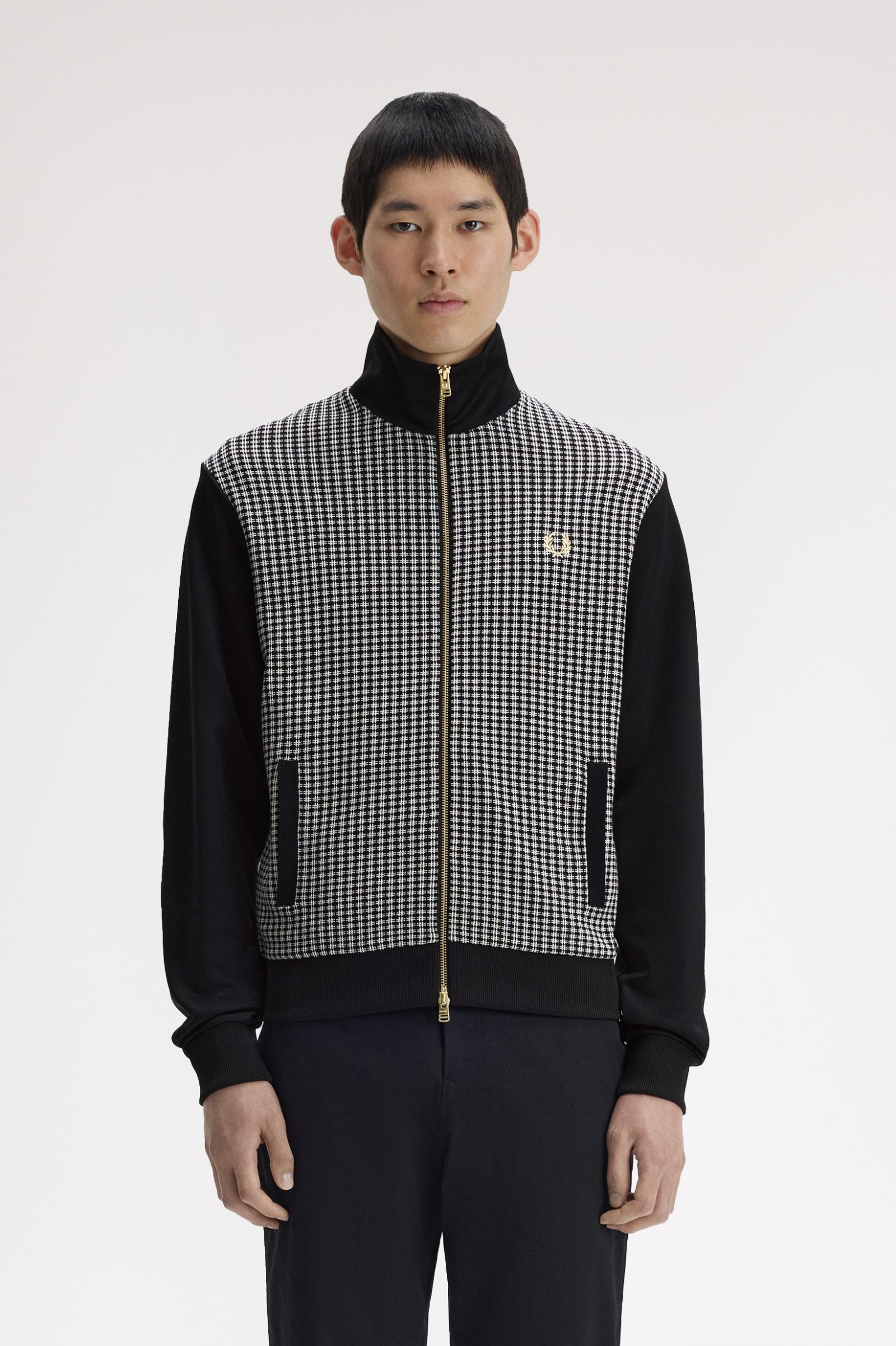 Fred Perry Knitted Front Track Jacket (Black)