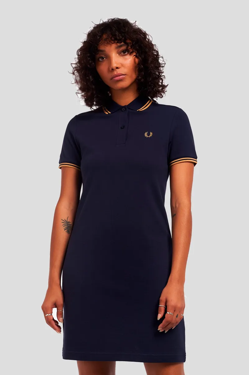 Fred Perry Twin Tipped Shirt Dress D3600 in Navy