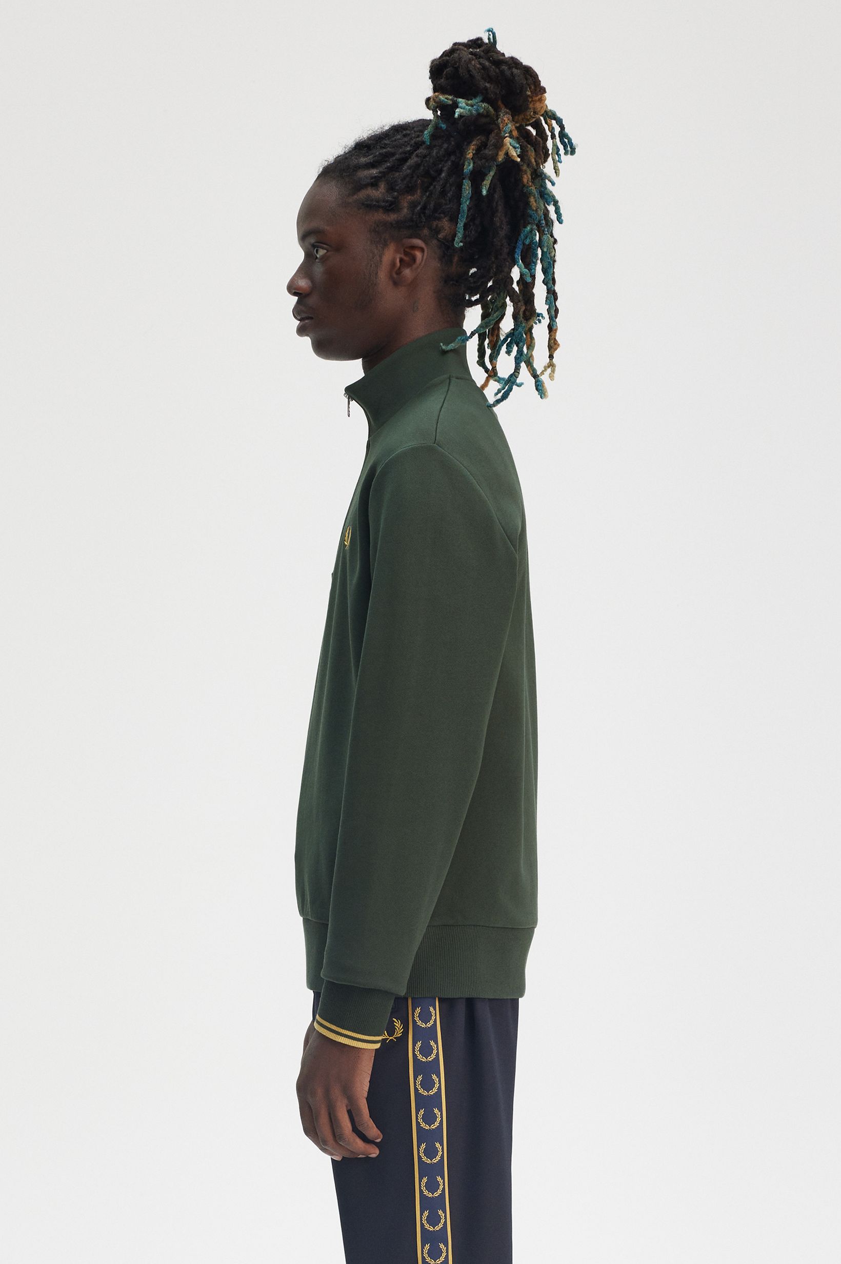 Fred Perry Half Zip Sweatshirt in Courtgreen