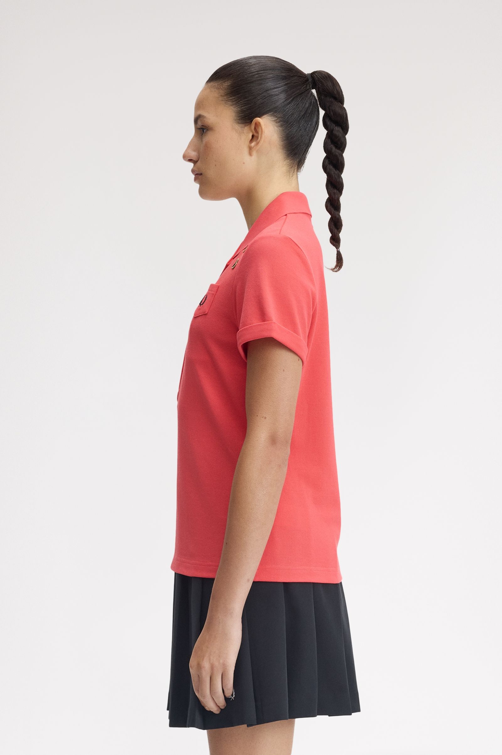 Fred Perry Amy Winehouse Pocket Detail Polo Shirt (Flamingo Tan)