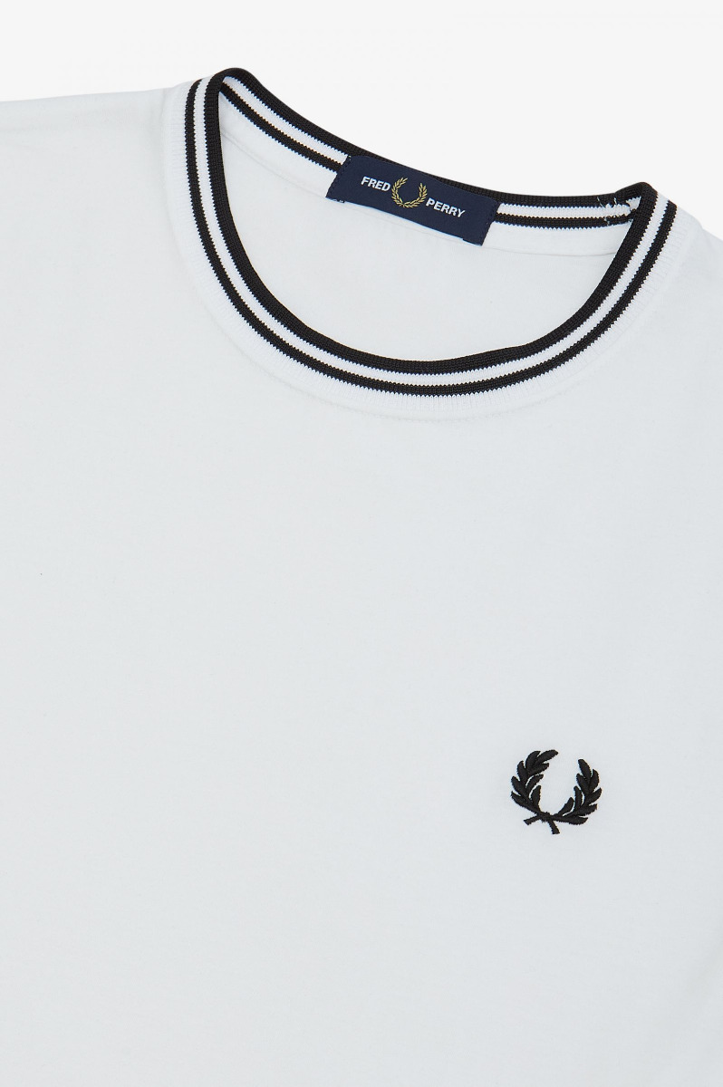 Fred Perry Twin Tipped T-Shirt White-S