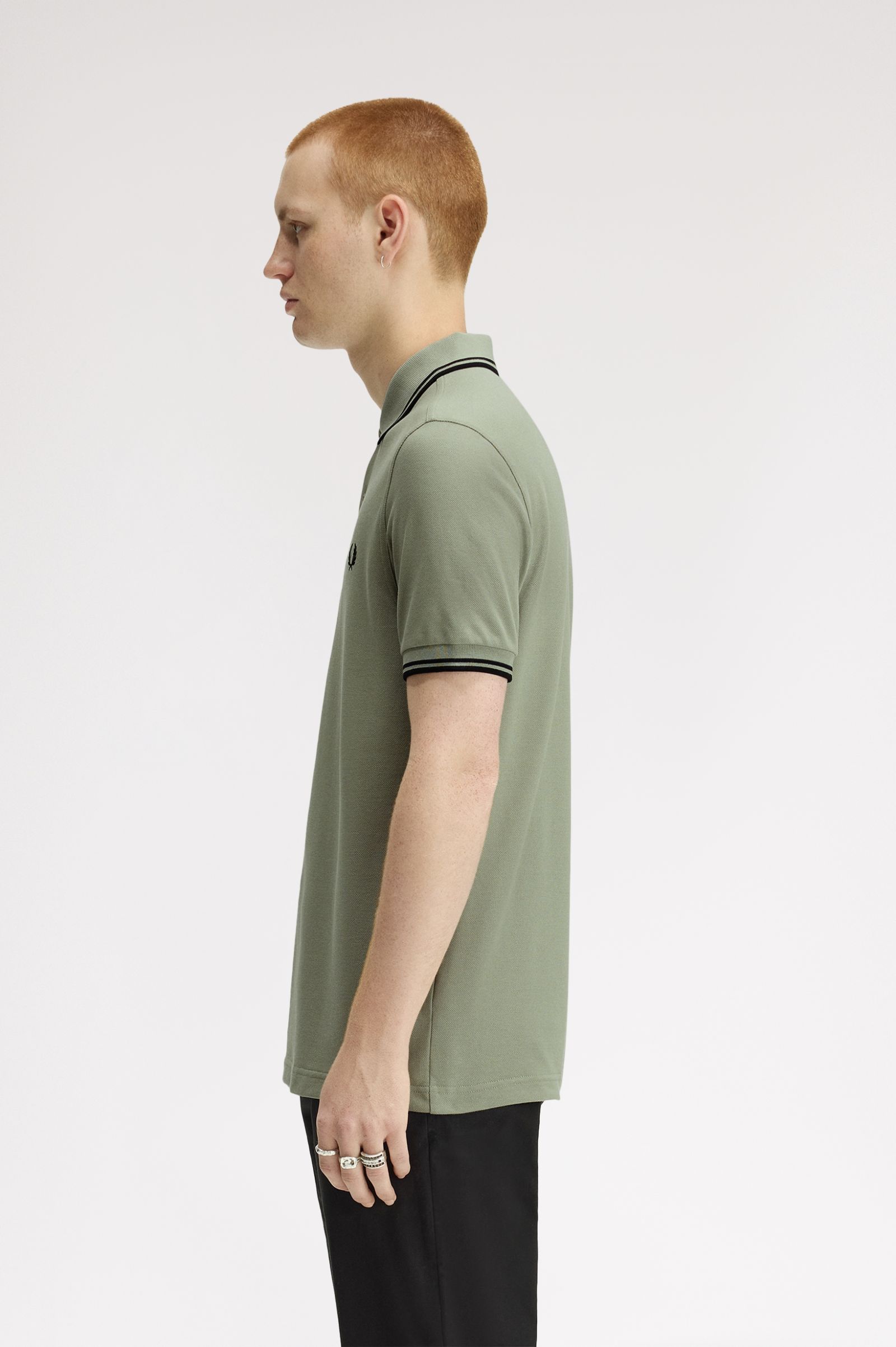 Fred Perry Twin Tipped Polo Shirt (Seagrass/Black)