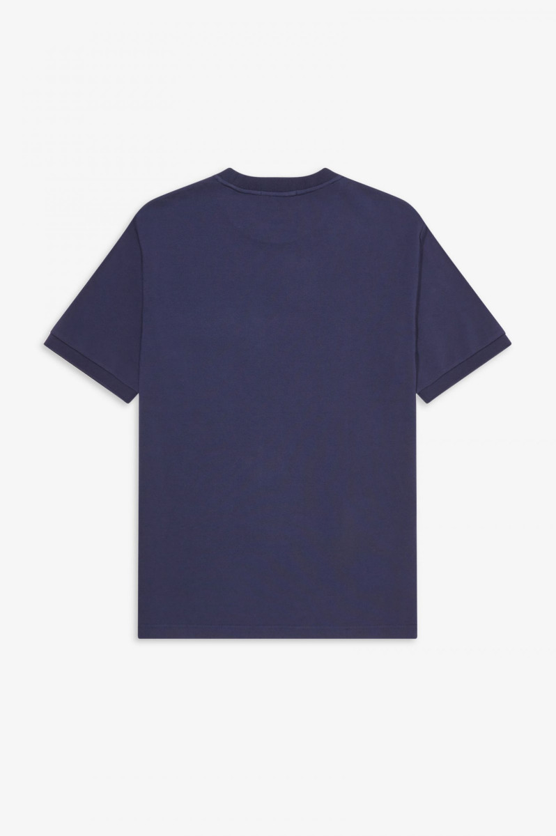 Fred Perry Pocket Detail Pique Shirt Carbon Blue-L