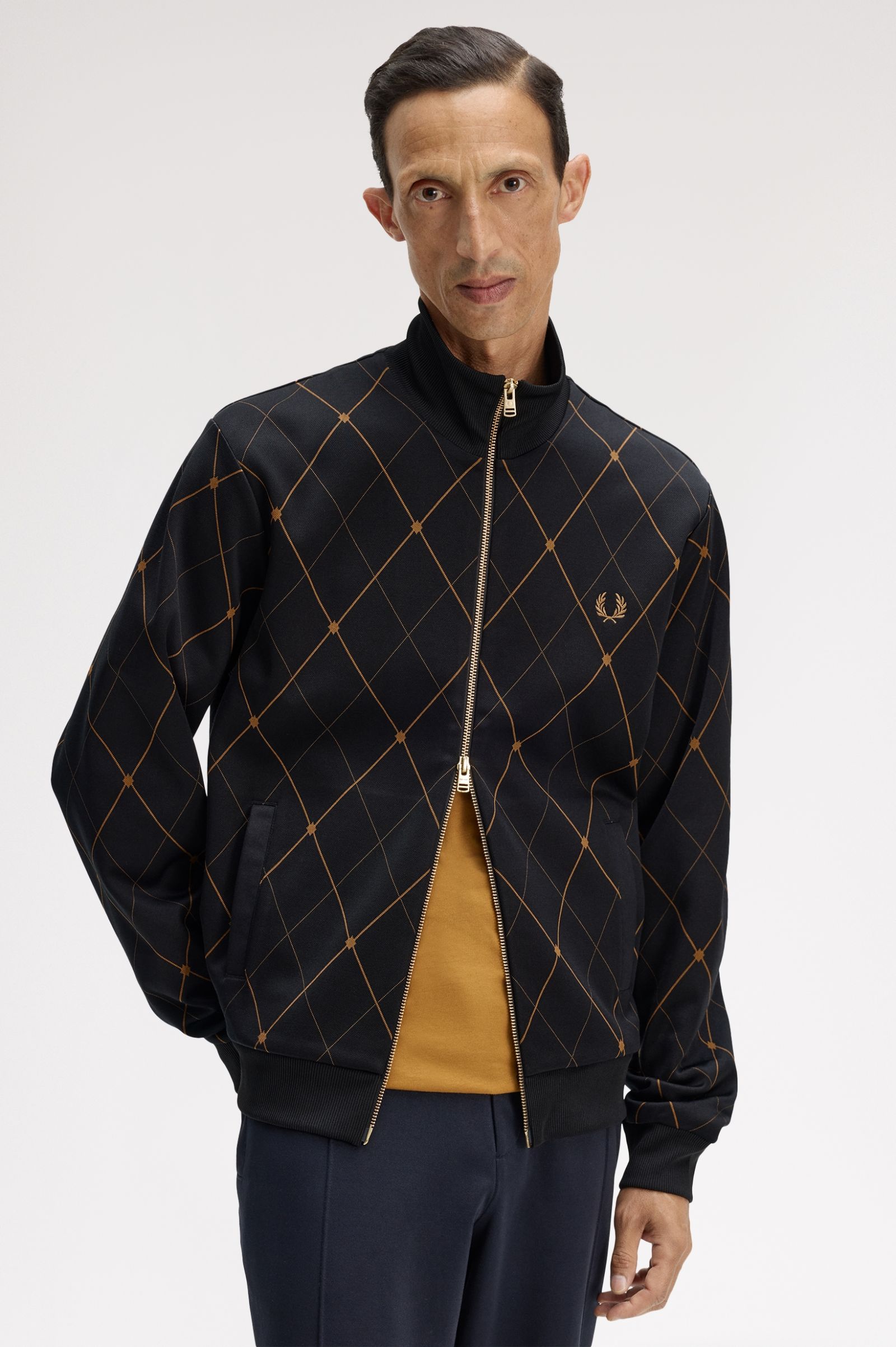 Fred Perry Argyle Track Jacket (Black)