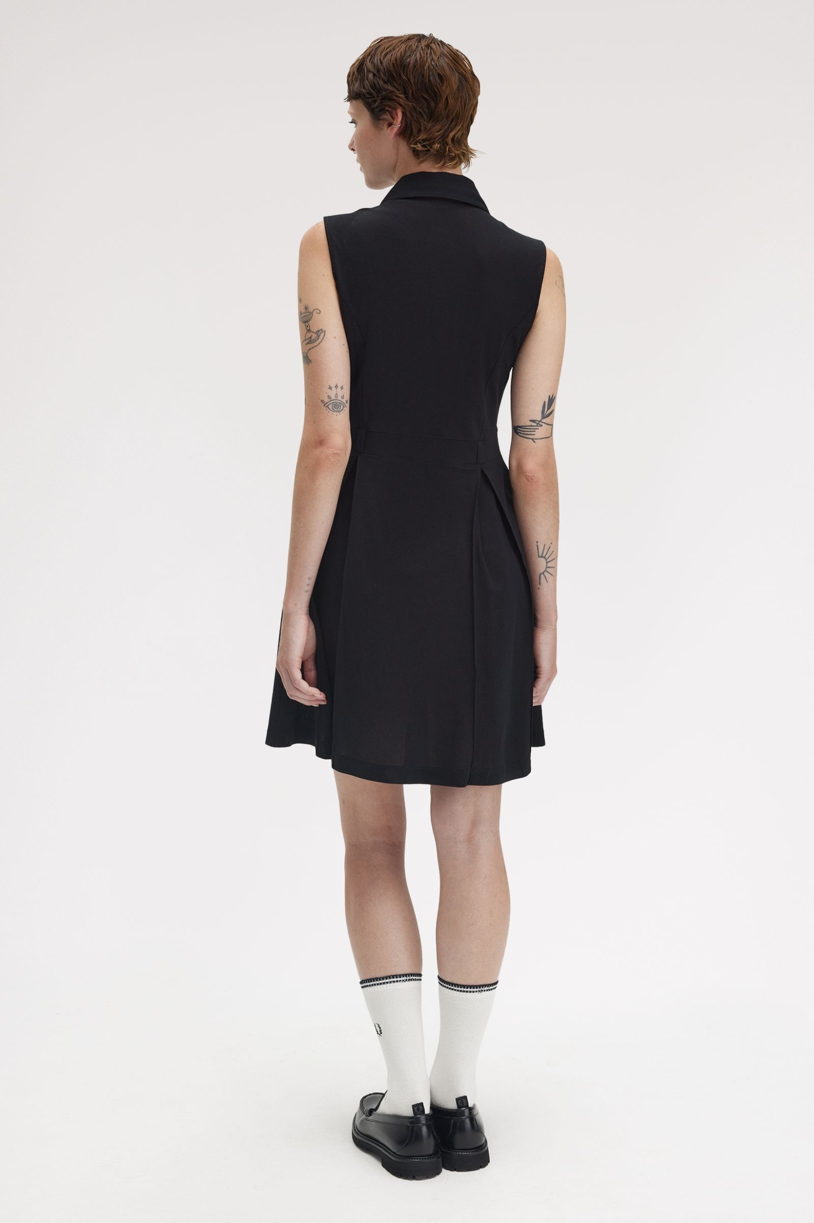 Fred Perry Mesh Shirt Dress in Black 