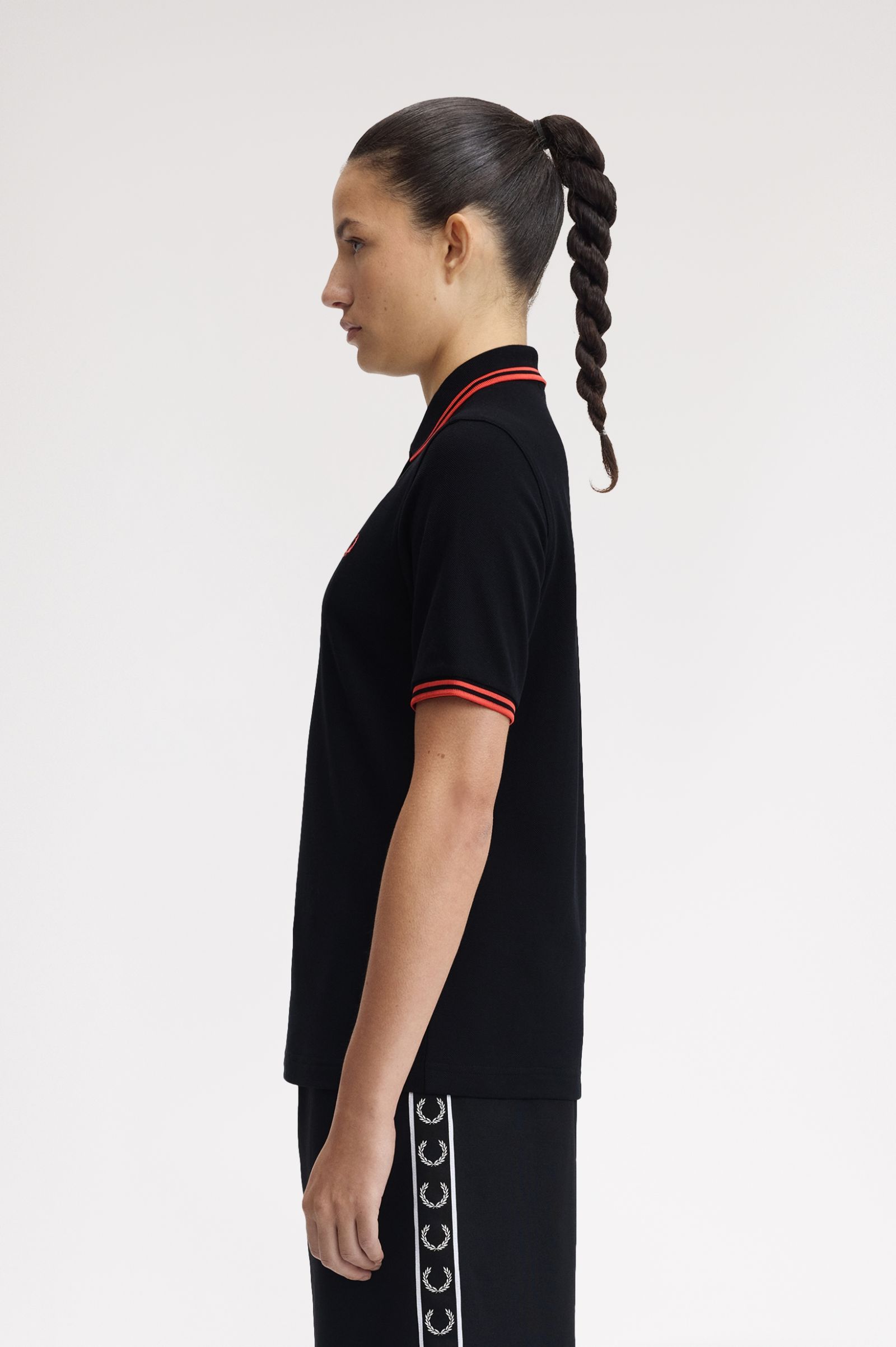 Fred Perry Polo Shirt (Black/Flamingo Tan)