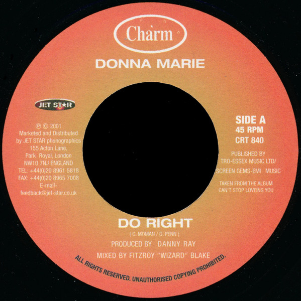 Donna Marie - Do Right / Thin Little Lies (7")