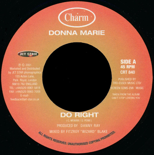 Donna Marie - Do Right / Thin Little Lies (7")