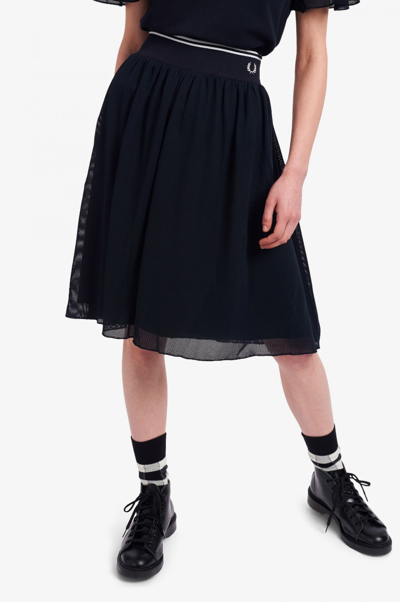 Fred Perry Mesh Tennis Skirt Navy-14