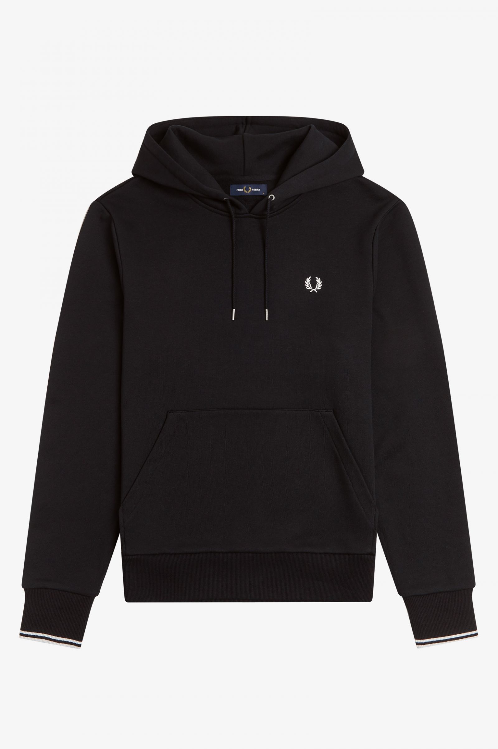Fred Perry Tipped Hooded Sweatshirt in Black