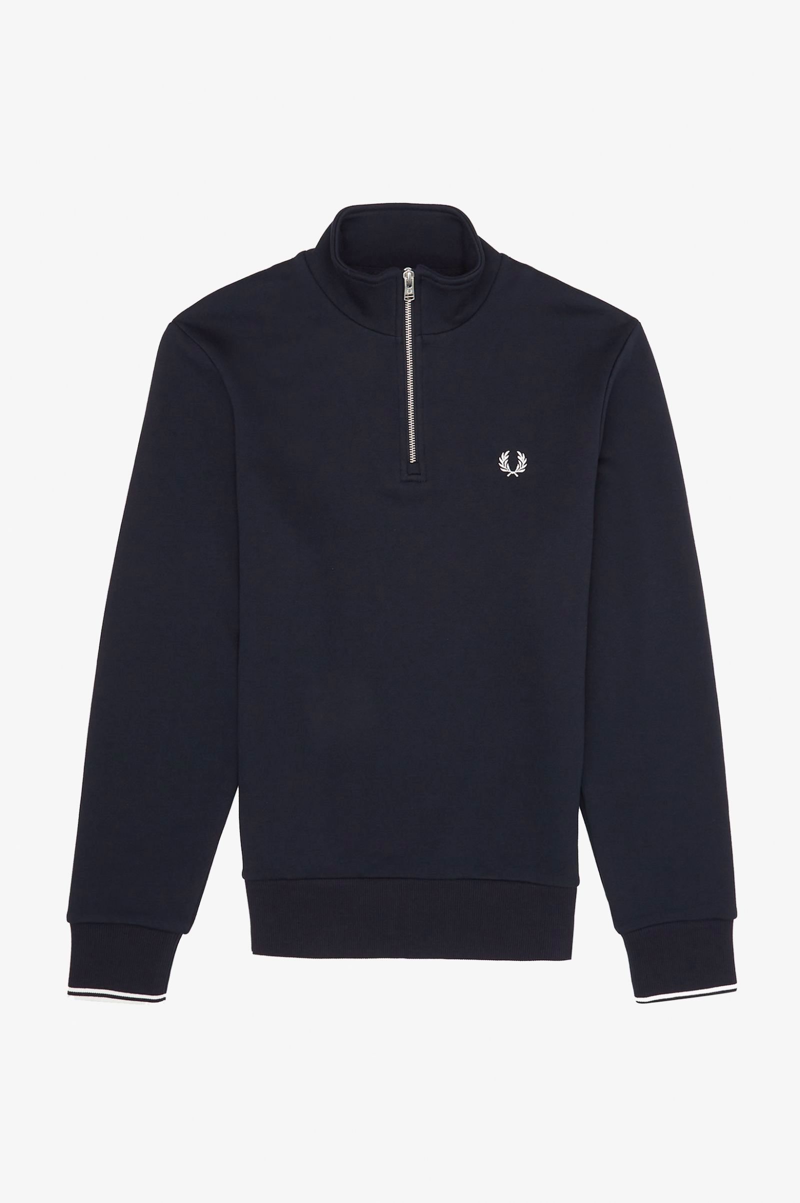 Fred Perry Sweatshirt mit halblangem Reißverschluss Marineblau