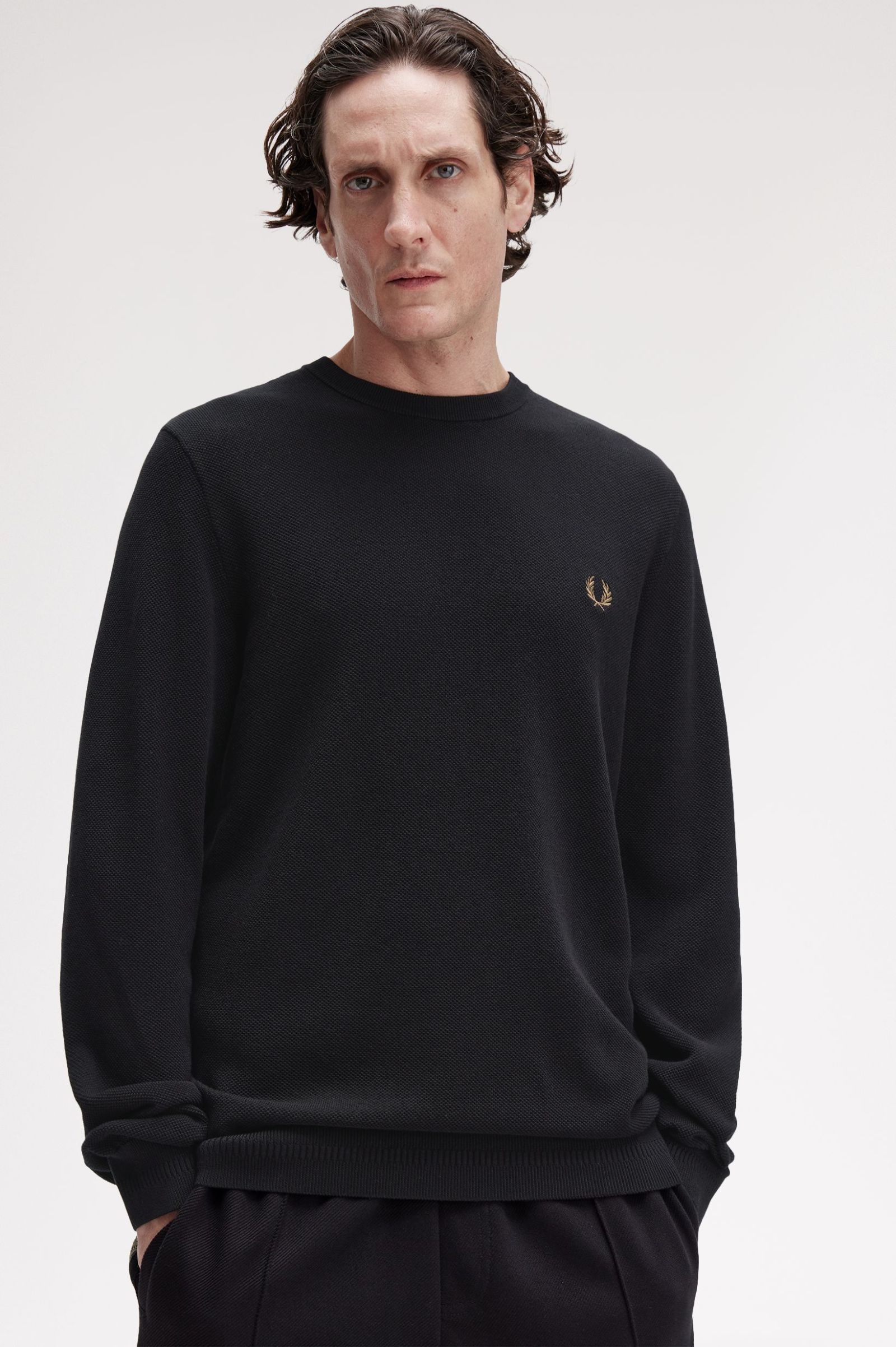 Fred Perry Piqué Stitch Jumper (Black)