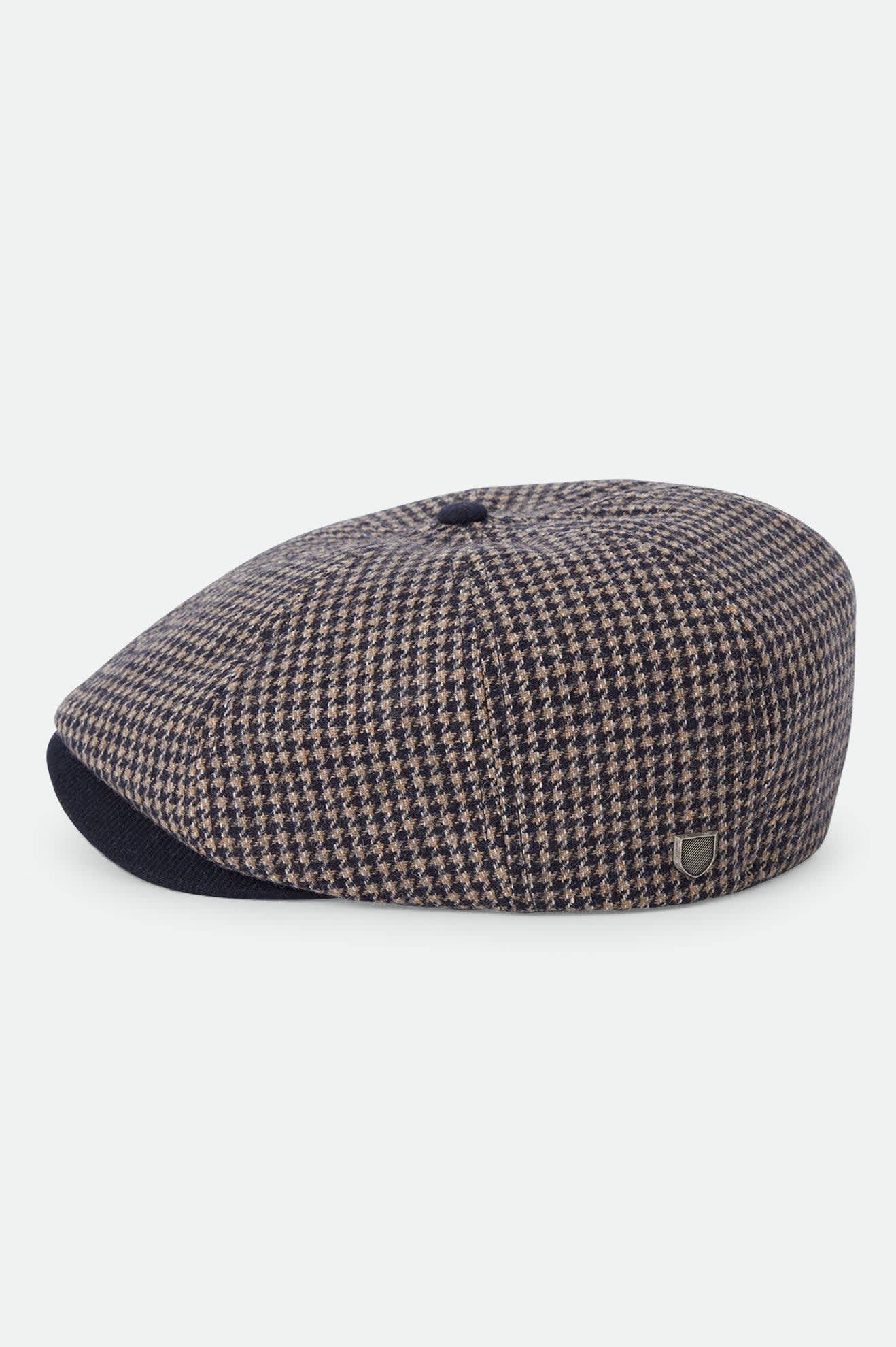 Brixton Brood Snap Cap (Navy/Sand Houndstooth)