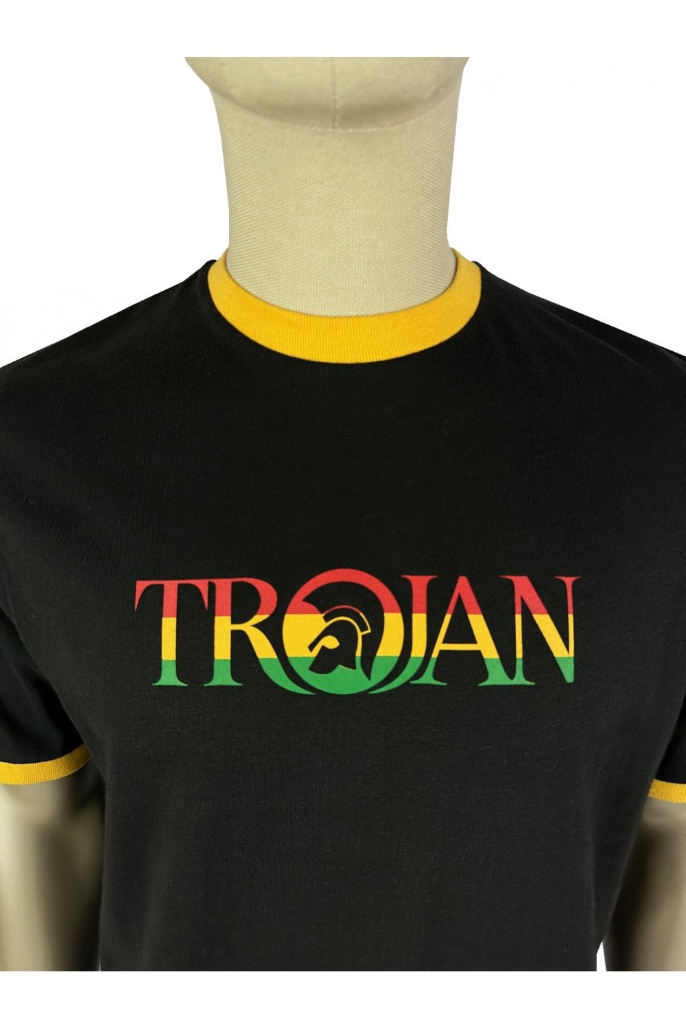 Trojan Logo Ringer Tee (Rasta) TC/1014
