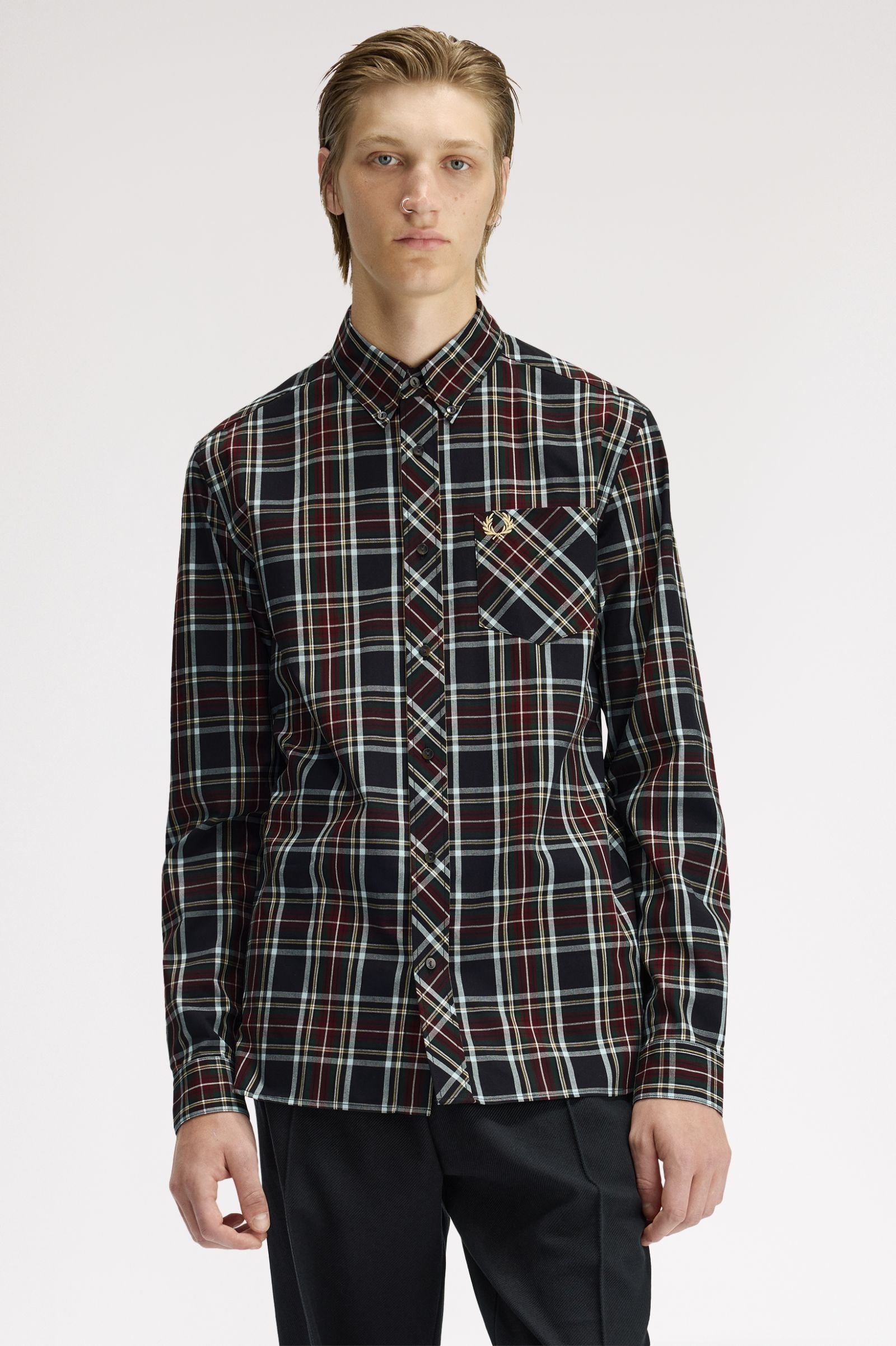 Fred Perry Classic Tartan Shirt (Black)