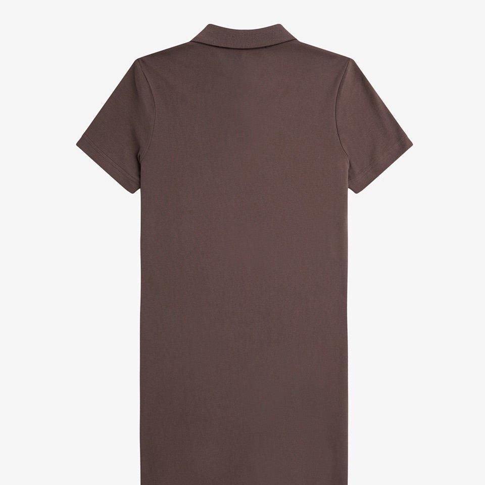 Fred Perry Split Detail Pique Dress (Carrington Brick)