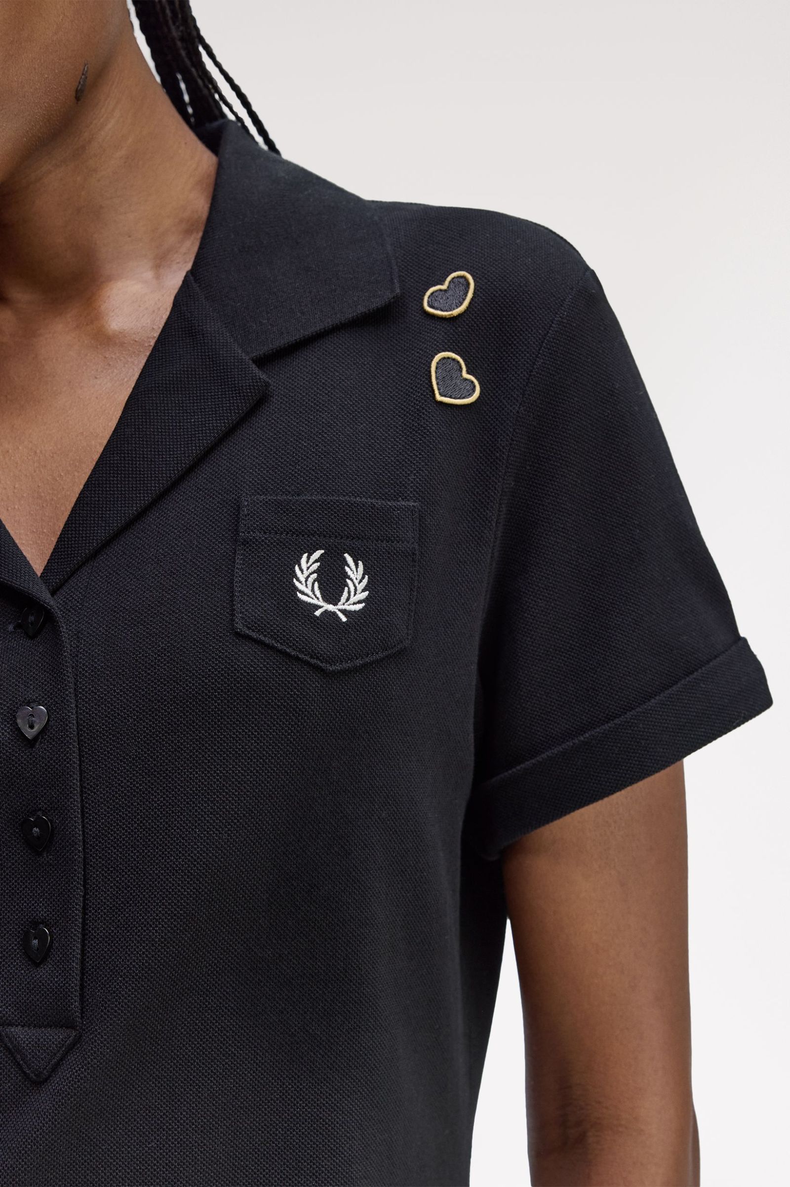 Fred Perry Amy Winehouse Pocket Detail Pique Dress (Black)