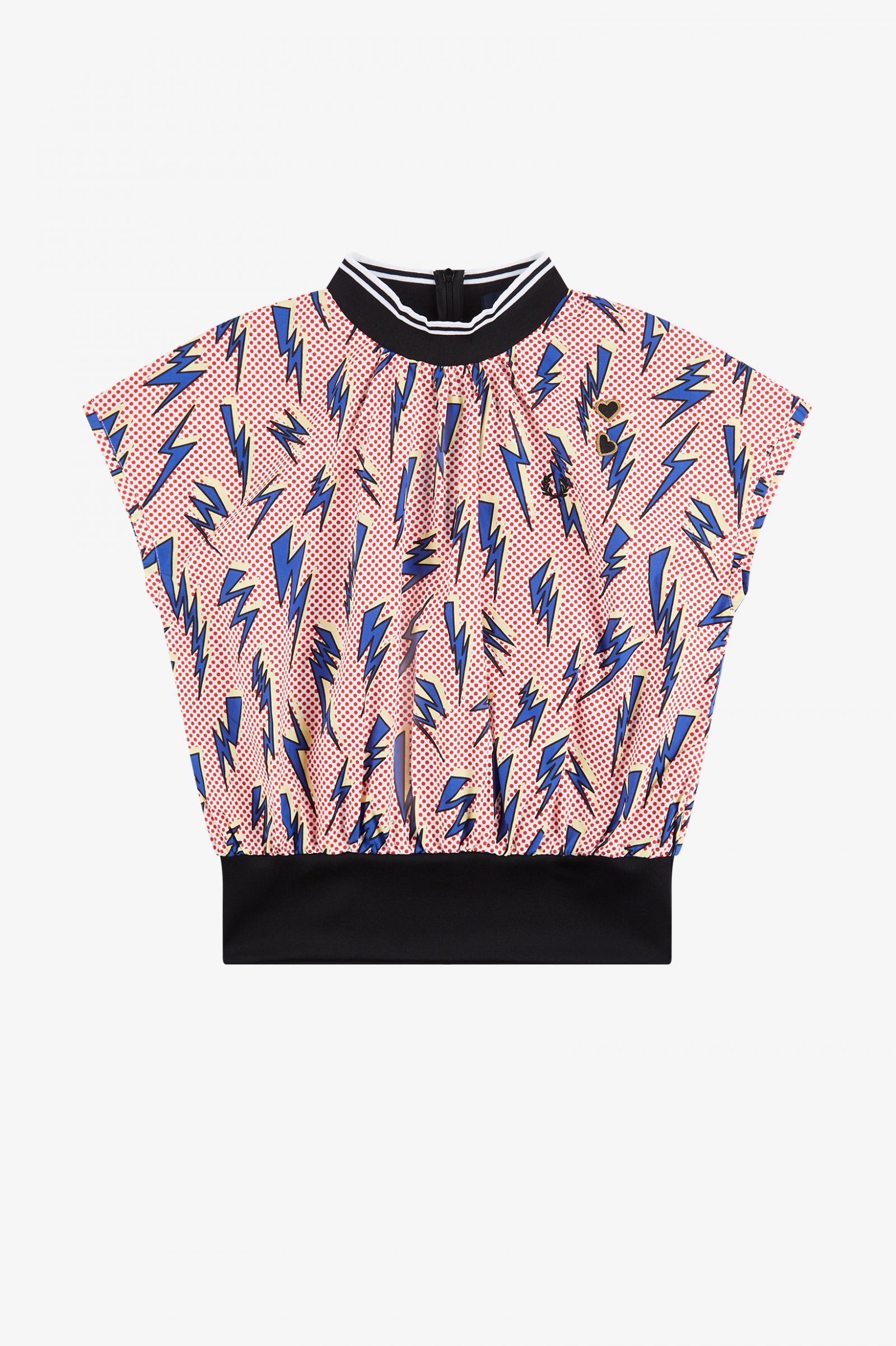 Amy Whinehouse Lightning Print Top in White
